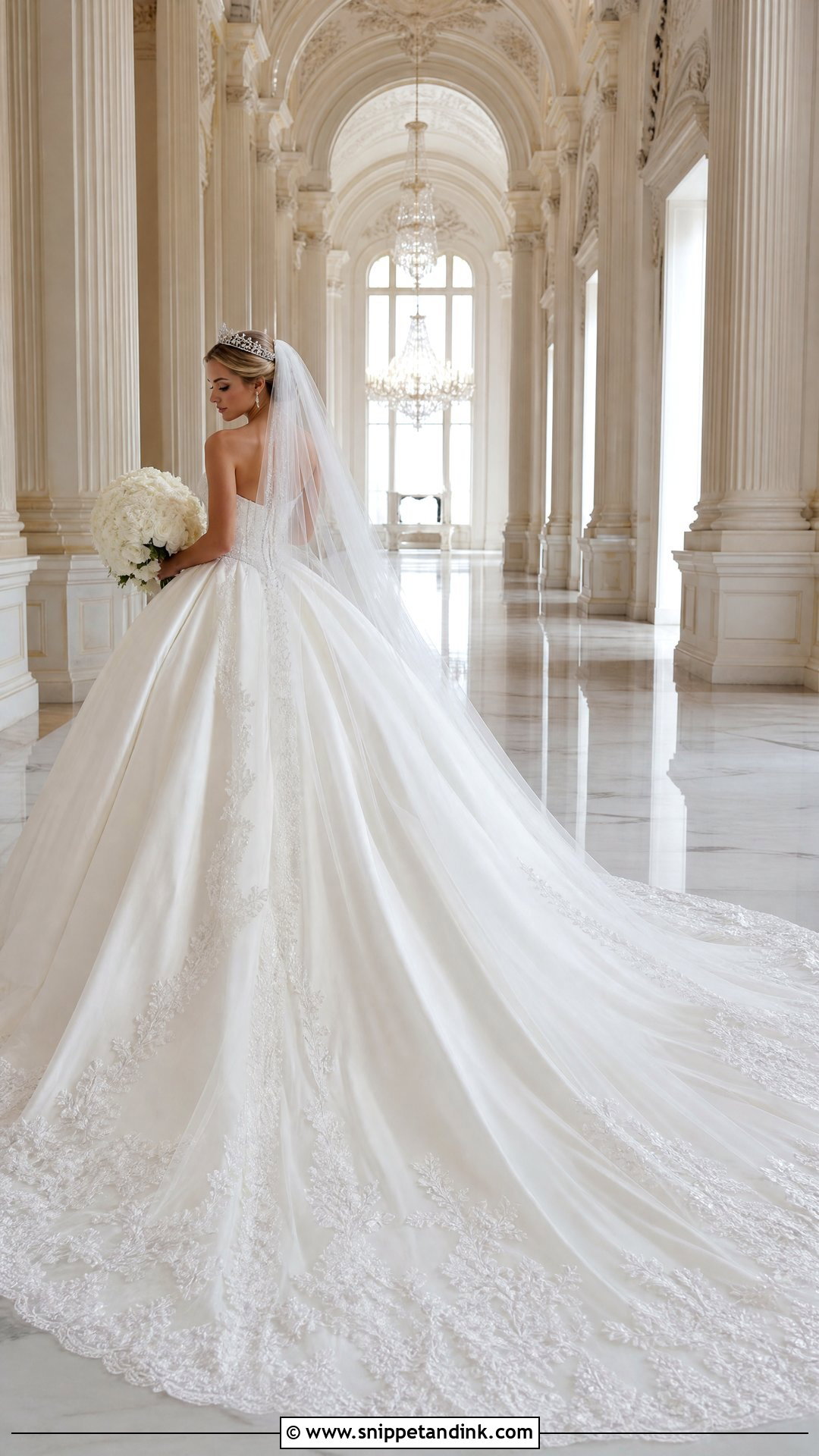Cathedral Train Princess Wedding Dress - Snippet and Ink - 20 Royal Princess Wedding Dresses