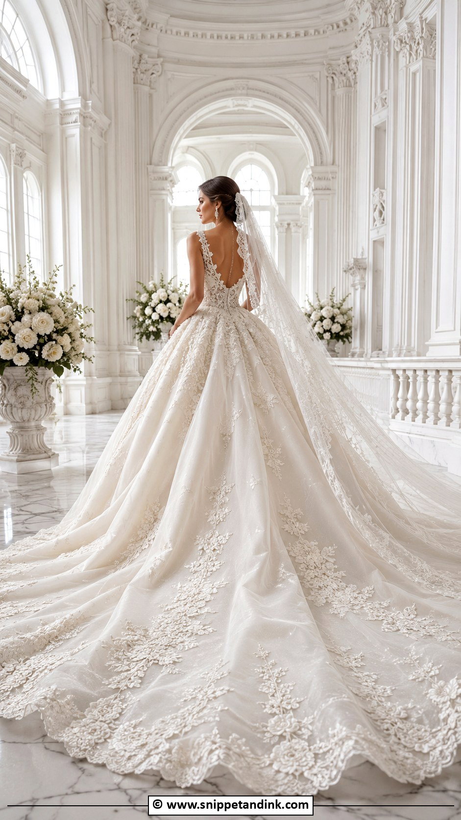 Cathedral Train Princess Wedding Dress - Snippet and Ink - 35 Princess Wedding Dresses