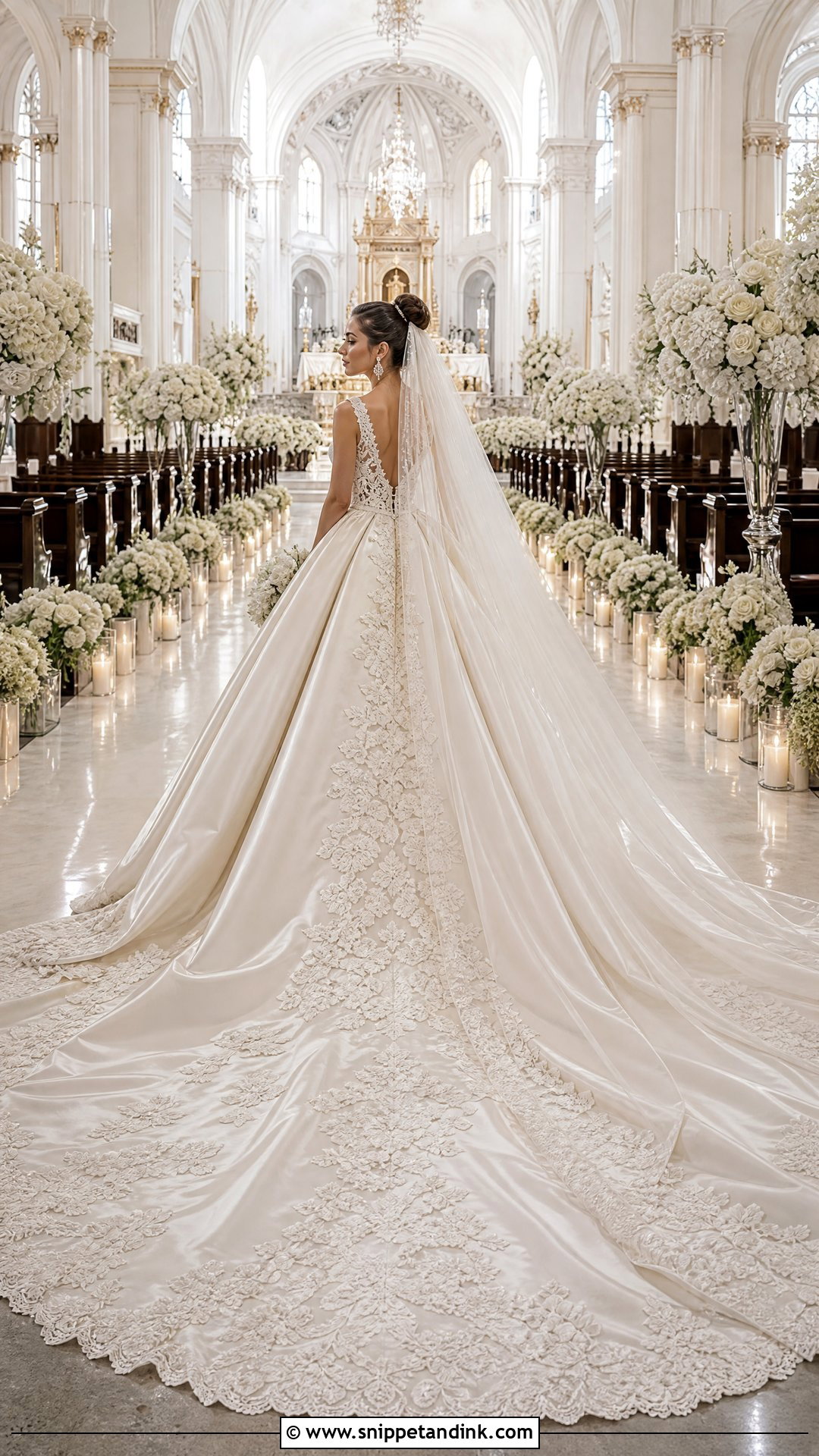 Cathedral Train Princess Wedding Gown - Snippet and Ink - 25 Dream Princesses Wedding Gown Ideas