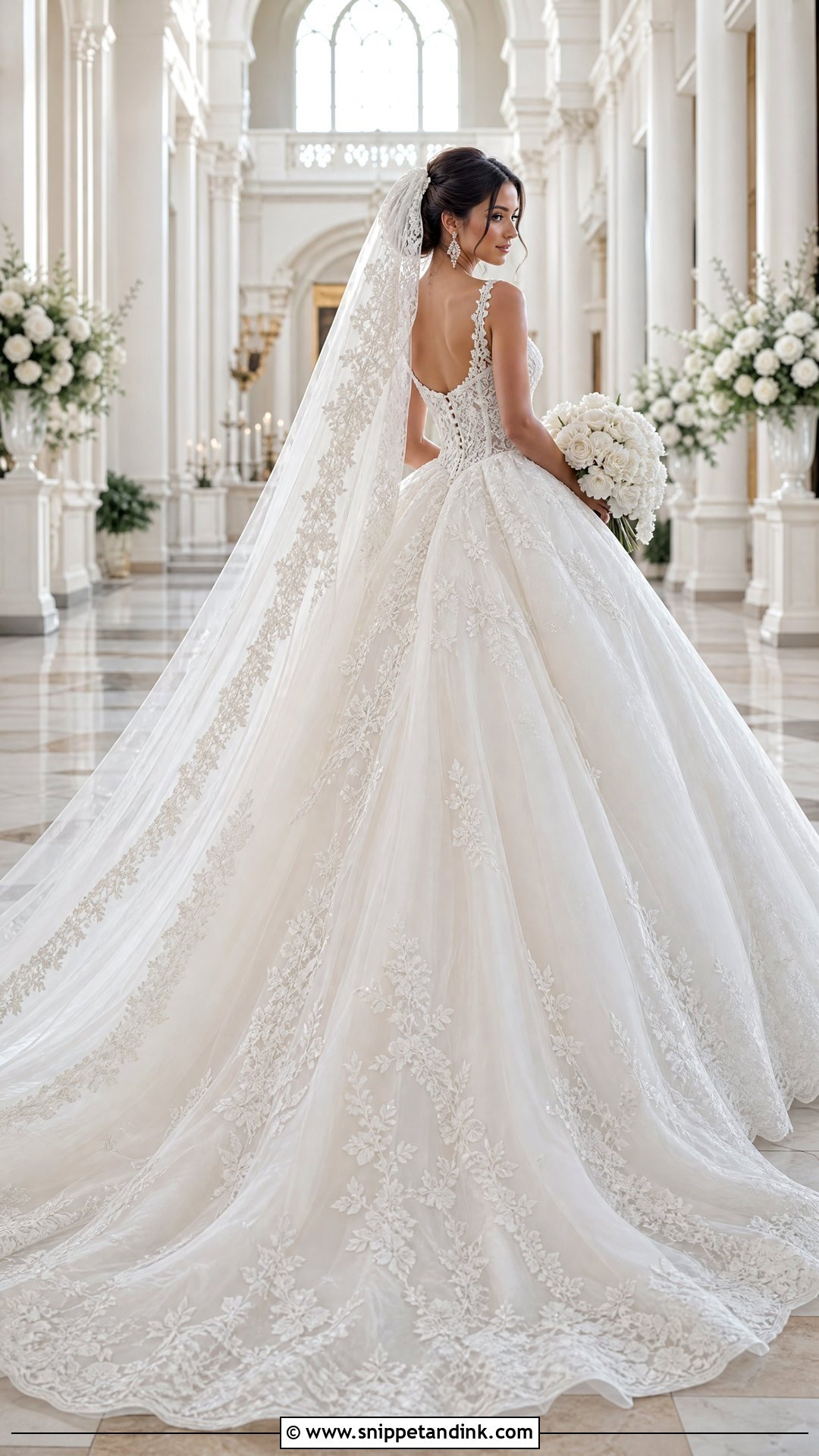 Cathedral Train Puffy Princess Wedding Dress - Snippet and Ink - 20 Puffy Wedding Dresses Princesses
