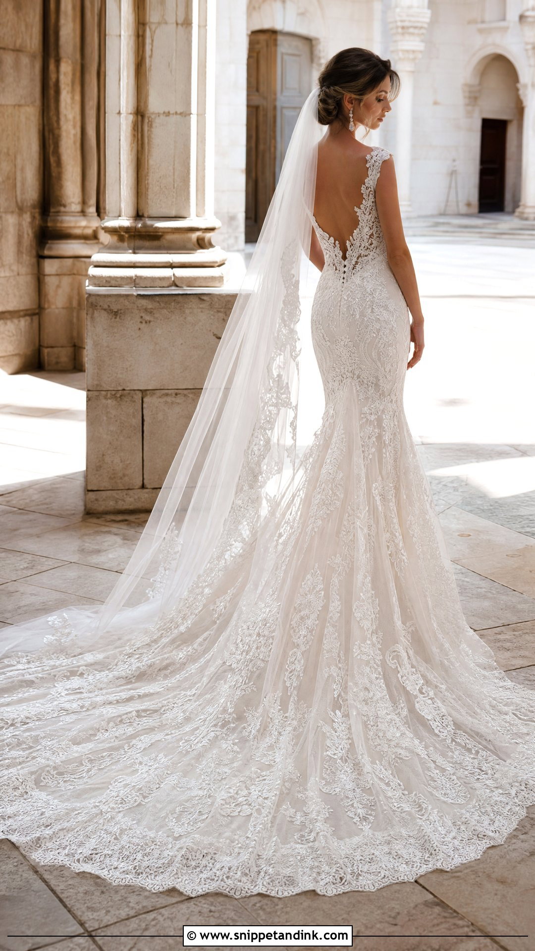 Cathedral Train Spanish Wedding Dress - Snippet and Ink - 20 Spanish Wedding Dress Spain Ideas