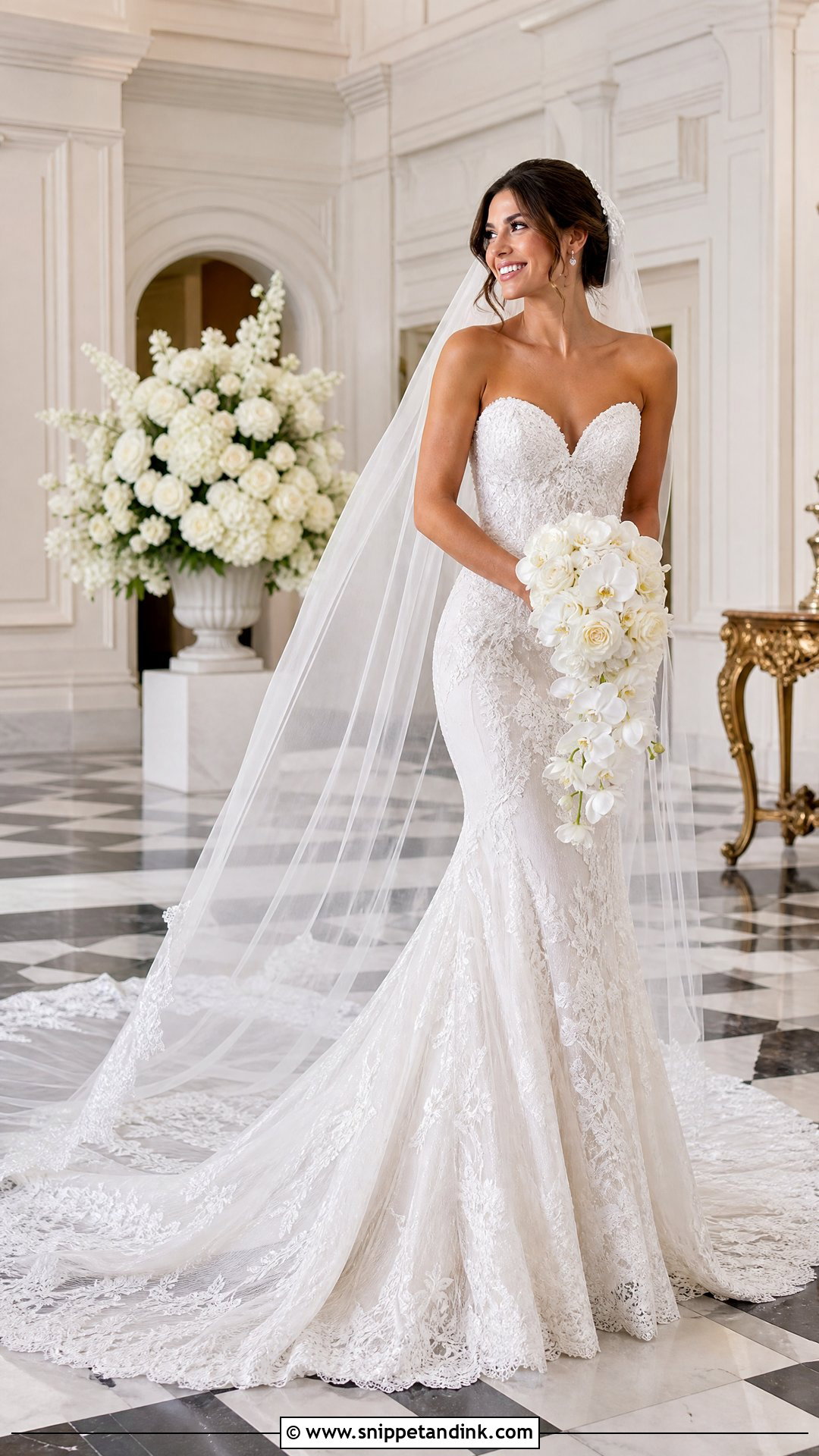 Cathedral Train Sweetheart Mermaid Wedding Dress - Snippet and Ink - 20 Sweetheart Mermaid Wedding Dress Ideas