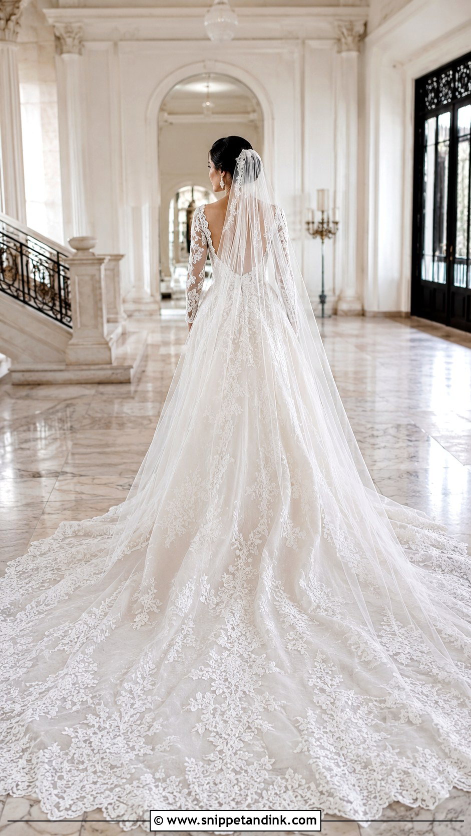 Cathedral Train Wedding Dress - Snippet and Ink - 25 Bridal Train Styles