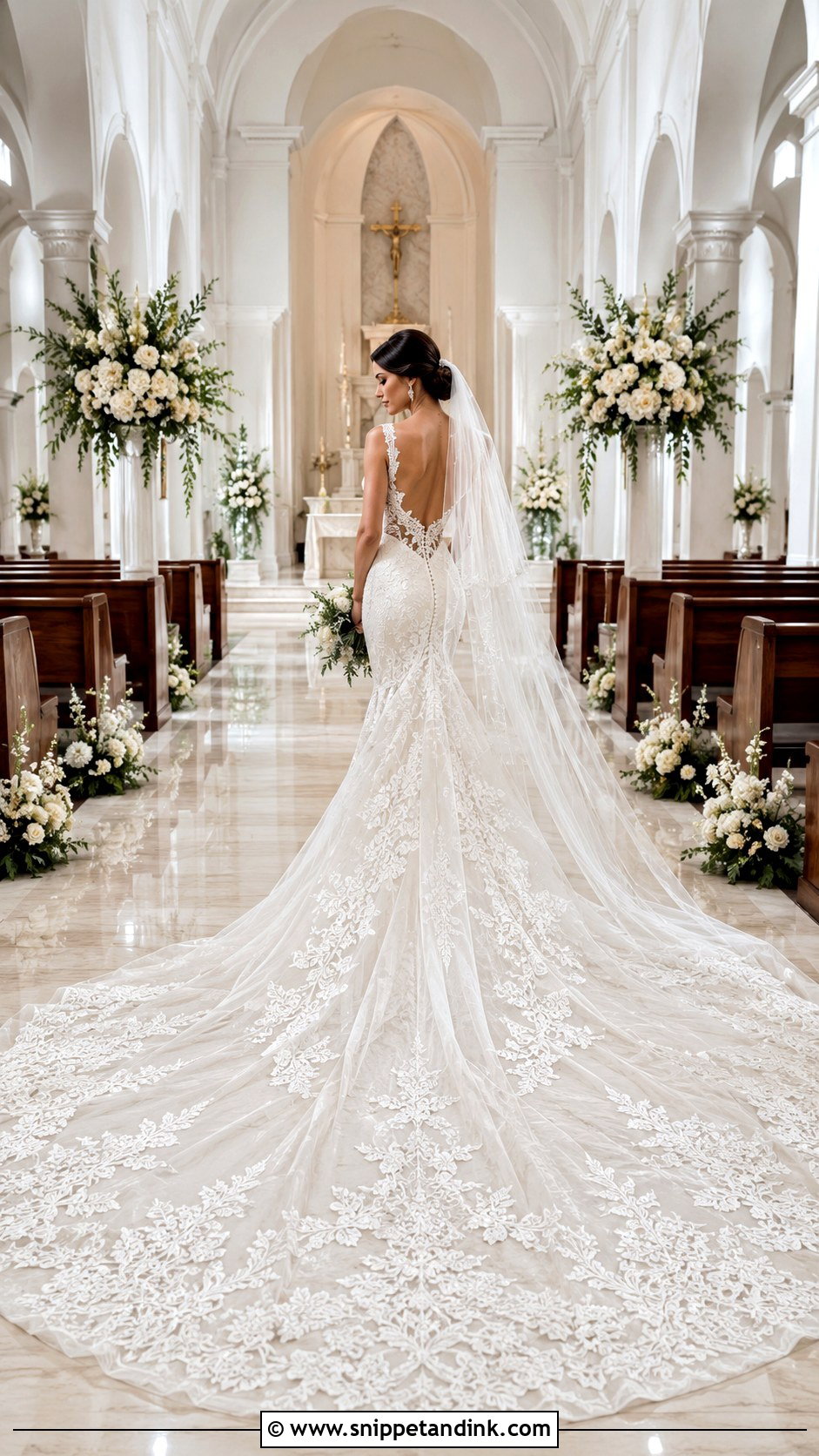 Cathedral Train Wedding Dress - Snippet and Ink - 20 Statement Wedding Dress Ideas