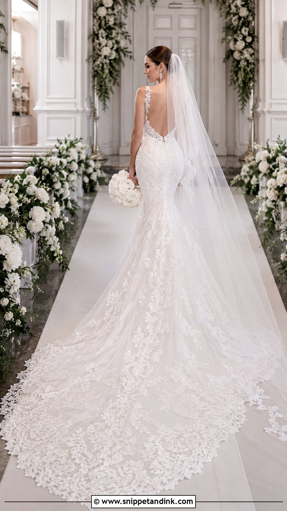 Cathedral Train Wedding Dress - Snippet and Ink - 25 Wedding Dress Train Ideas