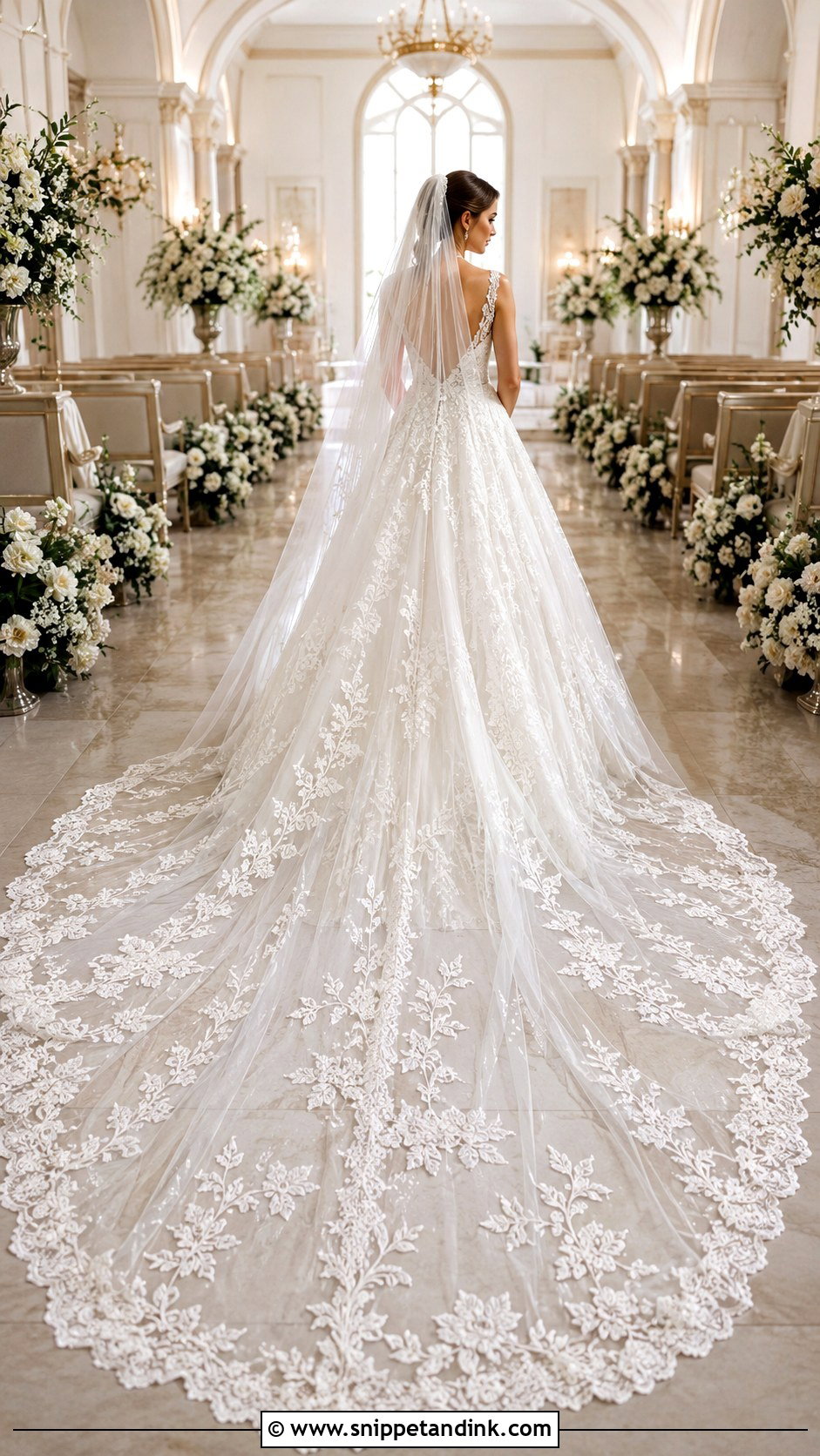 Cathedral Train Wedding Dress - Snippet and Ink - 20 Beautiful Wedding Dresses Fairytale
