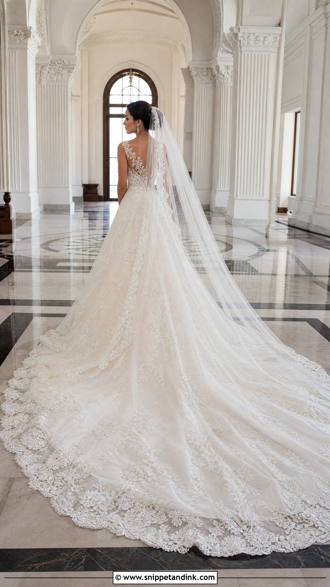 Cathedral Train Wedding Dress - Snippet and Ink - 20 Romantic Fairytale Wedding Dresses