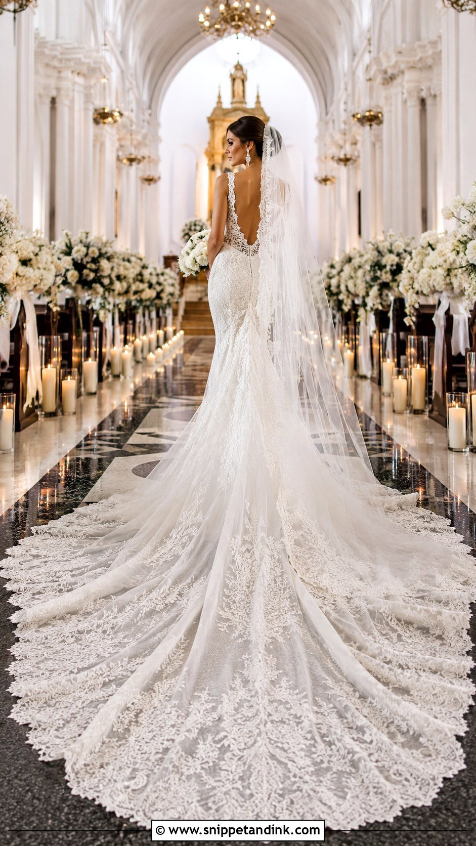 Cathedral Train Wedding Dress - Snippet and Ink - 30 Fancy Wedding Dresses