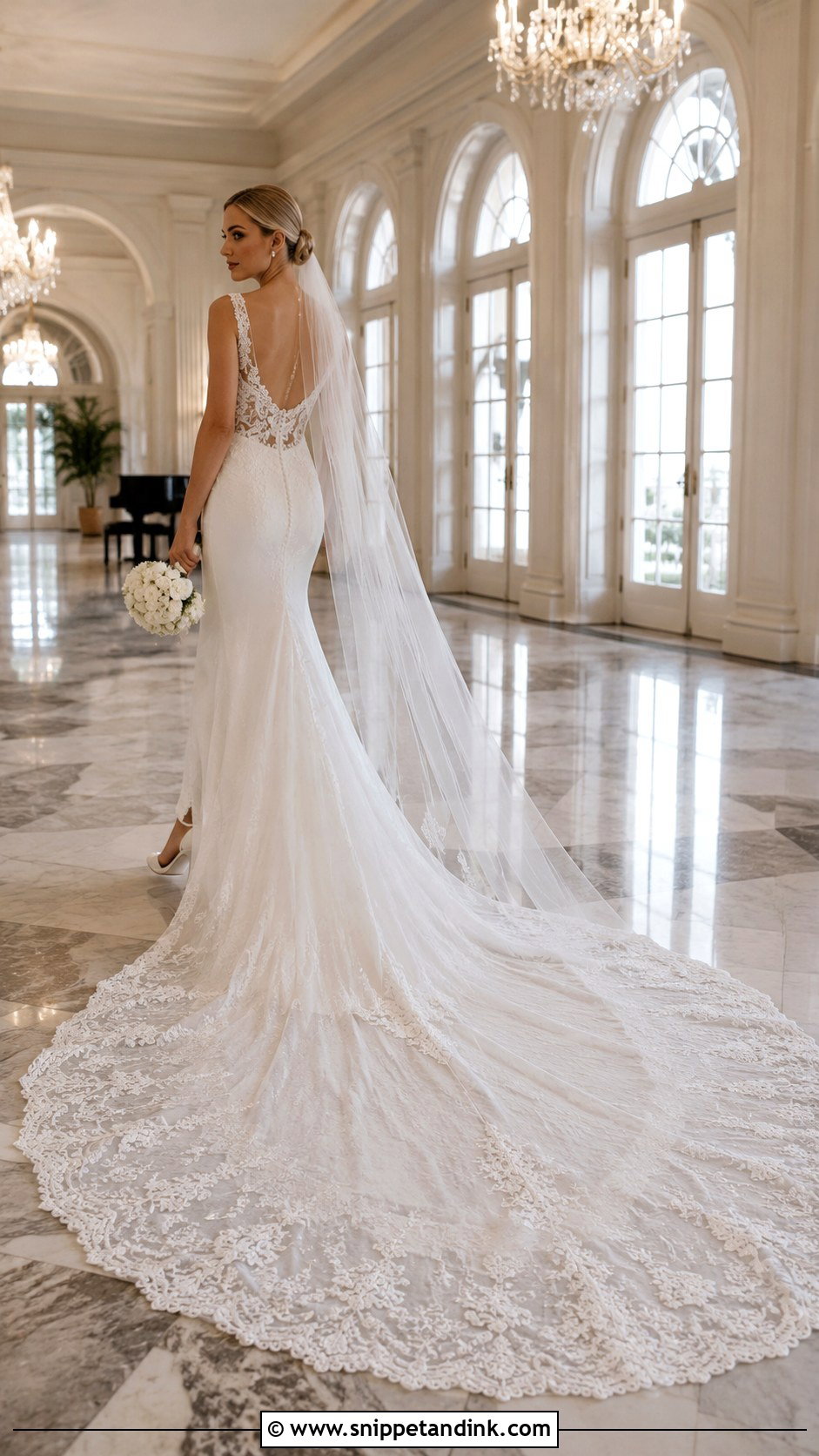 Cathedral Train Wedding Dress - Snippet and Ink - 20 Majestic Wedding Dresses