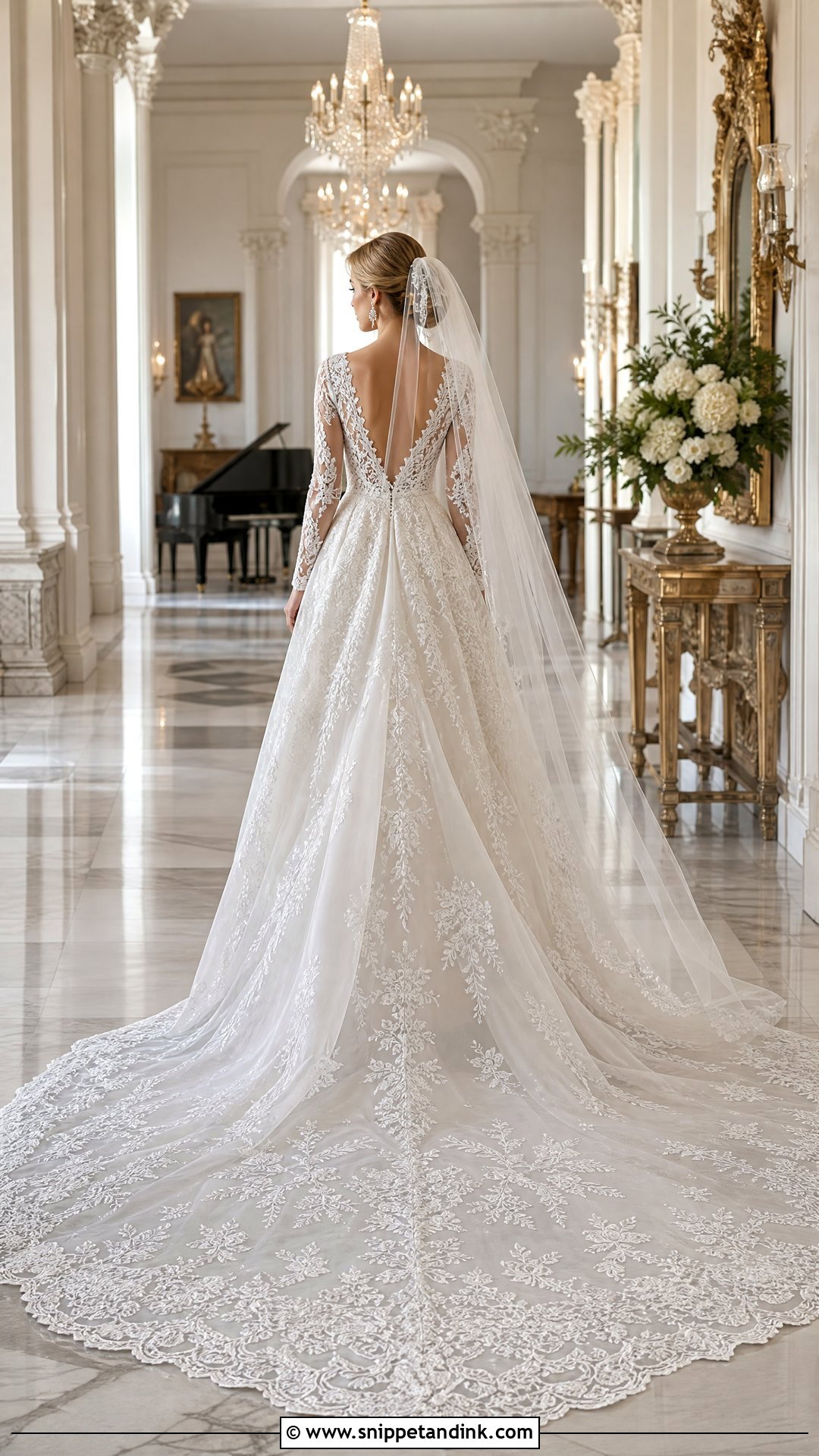 Cathedral Train Wedding Dress With Lace - Snippet and Ink - 25 Dress Train Ideas