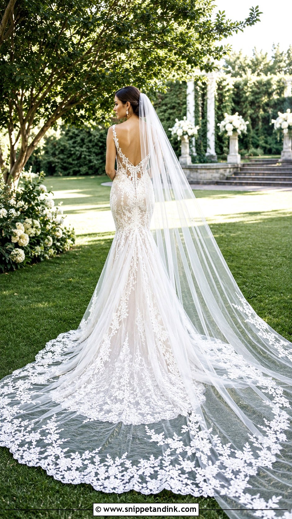Cathedral Veil Mermaid Wedding Dress - Snippet and Ink - 20 Haley Bieber Wedding Dress Ideas
