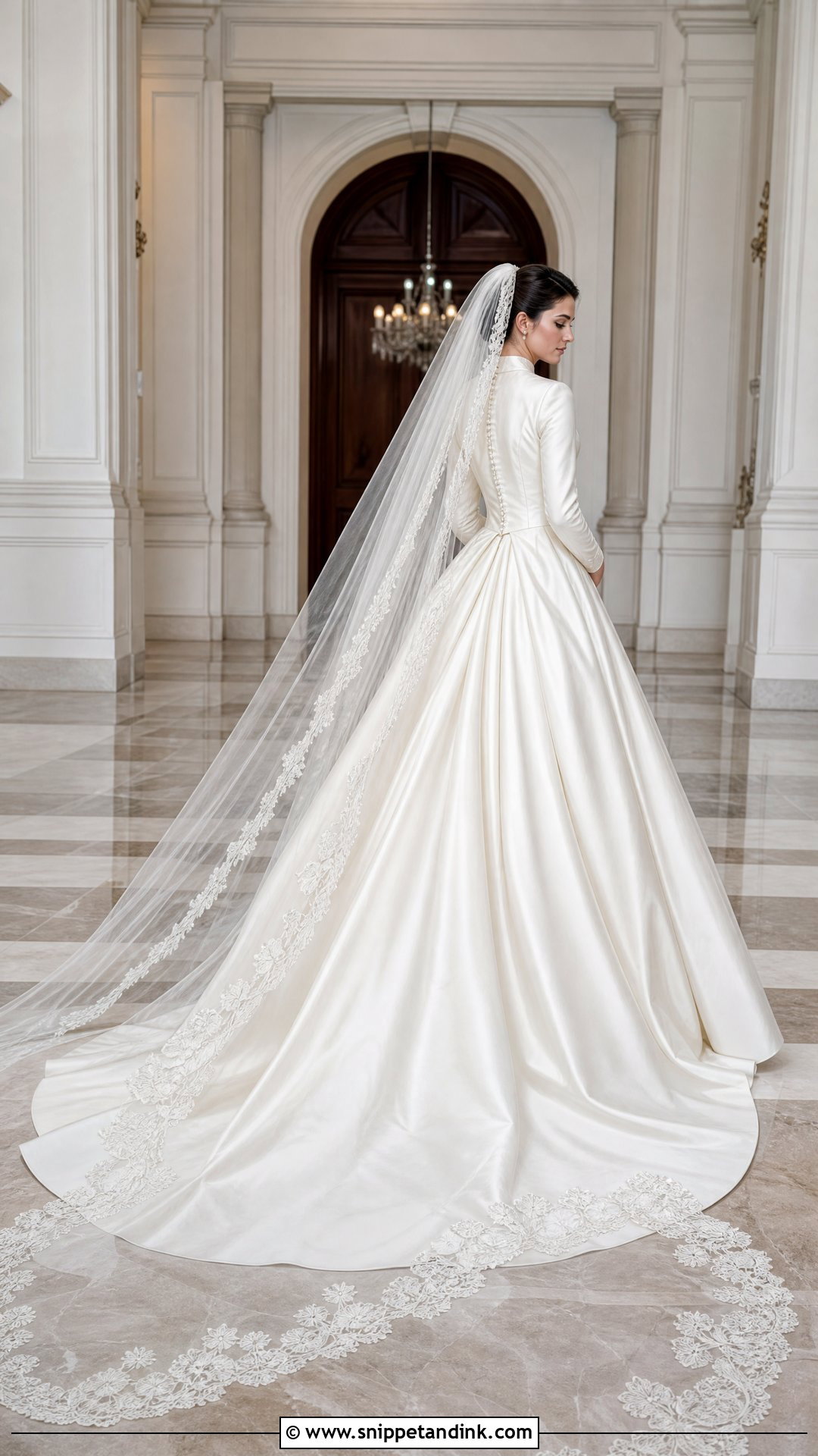 Cathedral Veil Vintage Ballgown Wedding Dress - Snippet and Ink - 20 Vintage Ballgown Wedding Dress Ideas