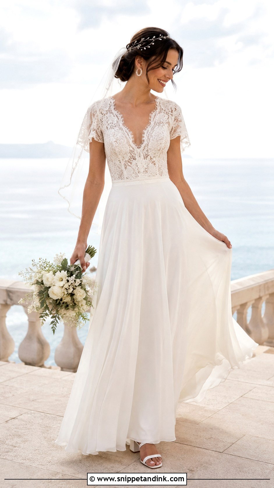 Catherine Deane Chiffon Wedding Dress - Snippet and Ink - 20 Catherine Deane Ideas