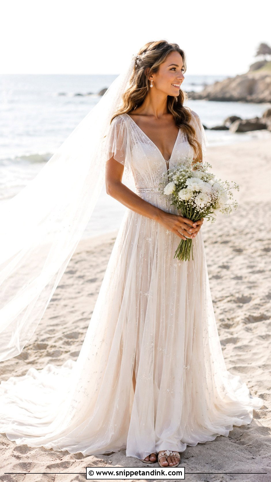Celestial Beach Wedding Dress - Snippet and Ink - 30 Celestial Wedding Dress Ideas