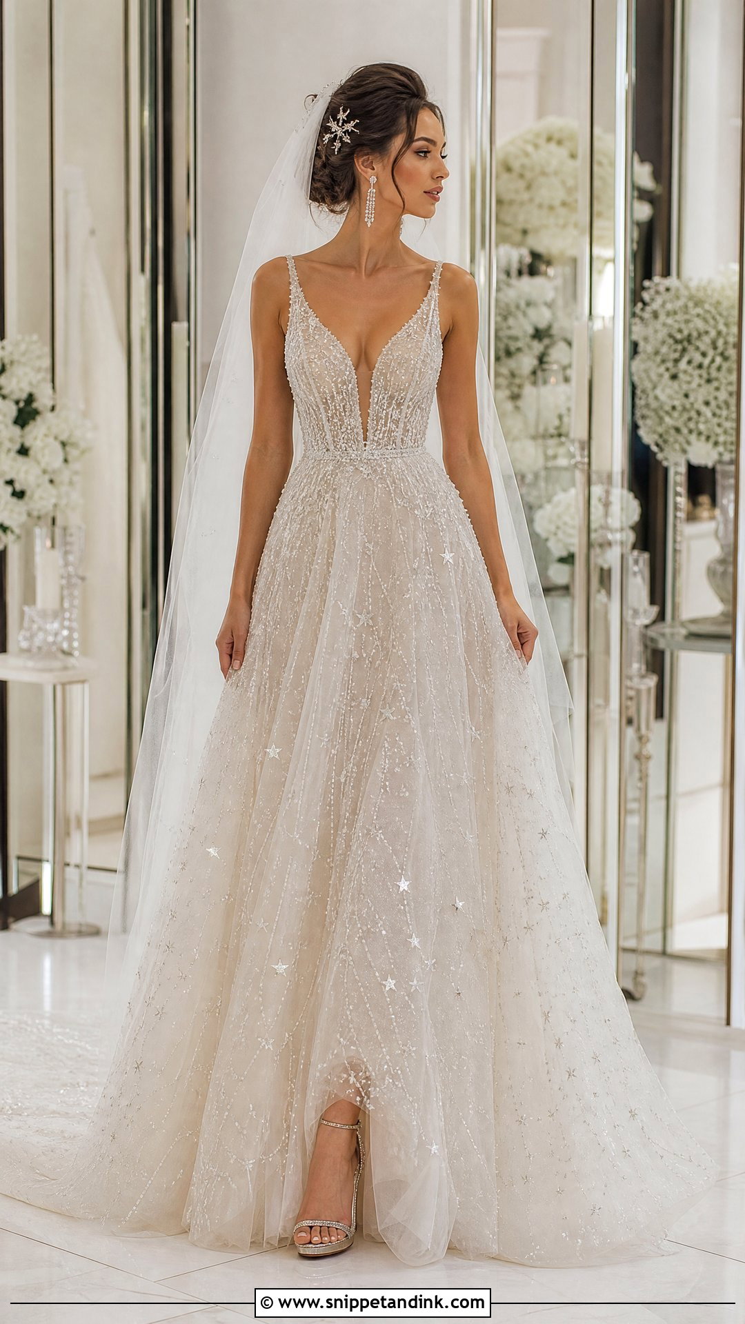 Celestial Beaded Wedding Dress - Snippet and Ink - 20 Angelic Wedding Dress Ideas