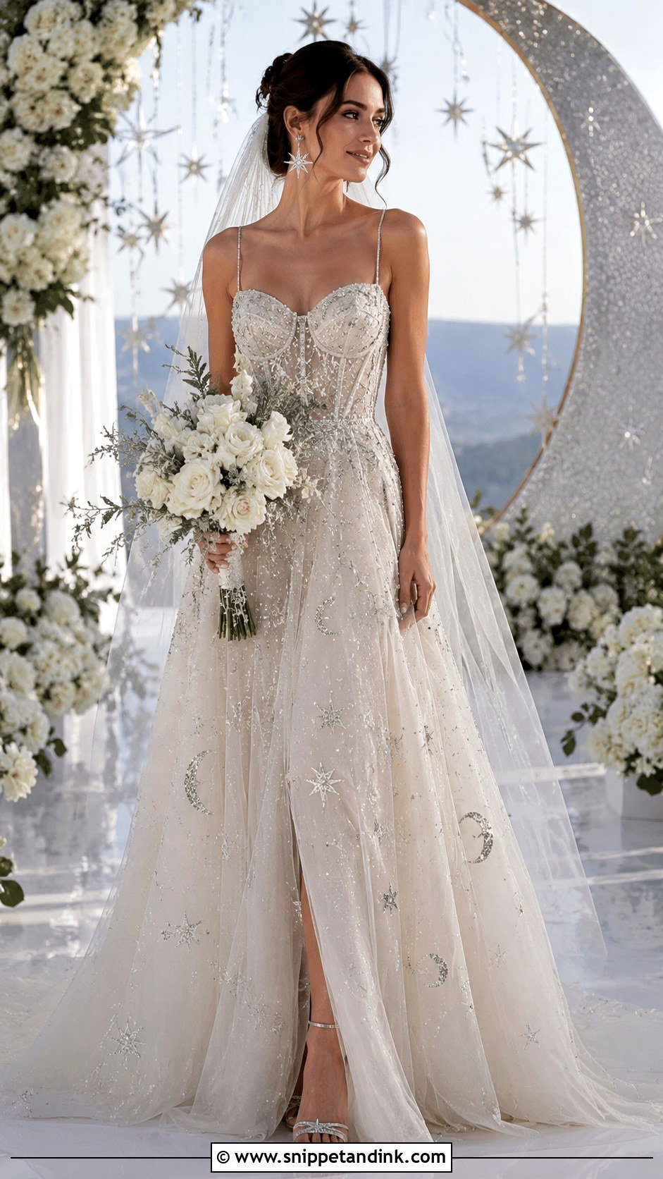 Celestial Beaded Wedding Dress - Snippet and Ink - 20 Fairy Like Wedding Dress Ideas