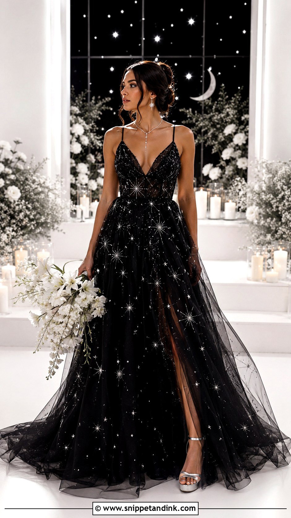 Celestial Black Wedding Dress - Snippet and Ink - 30 Celestial Wedding Dress Ideas