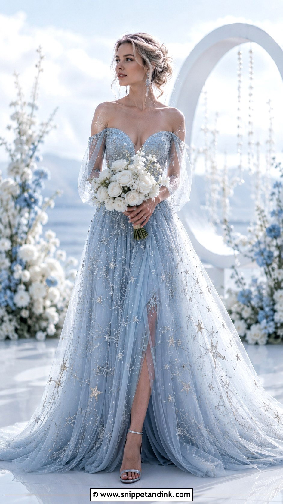 Celestial Blue Wedding Dress - Snippet and Ink - 30 Celestial Wedding Dress Ideas
