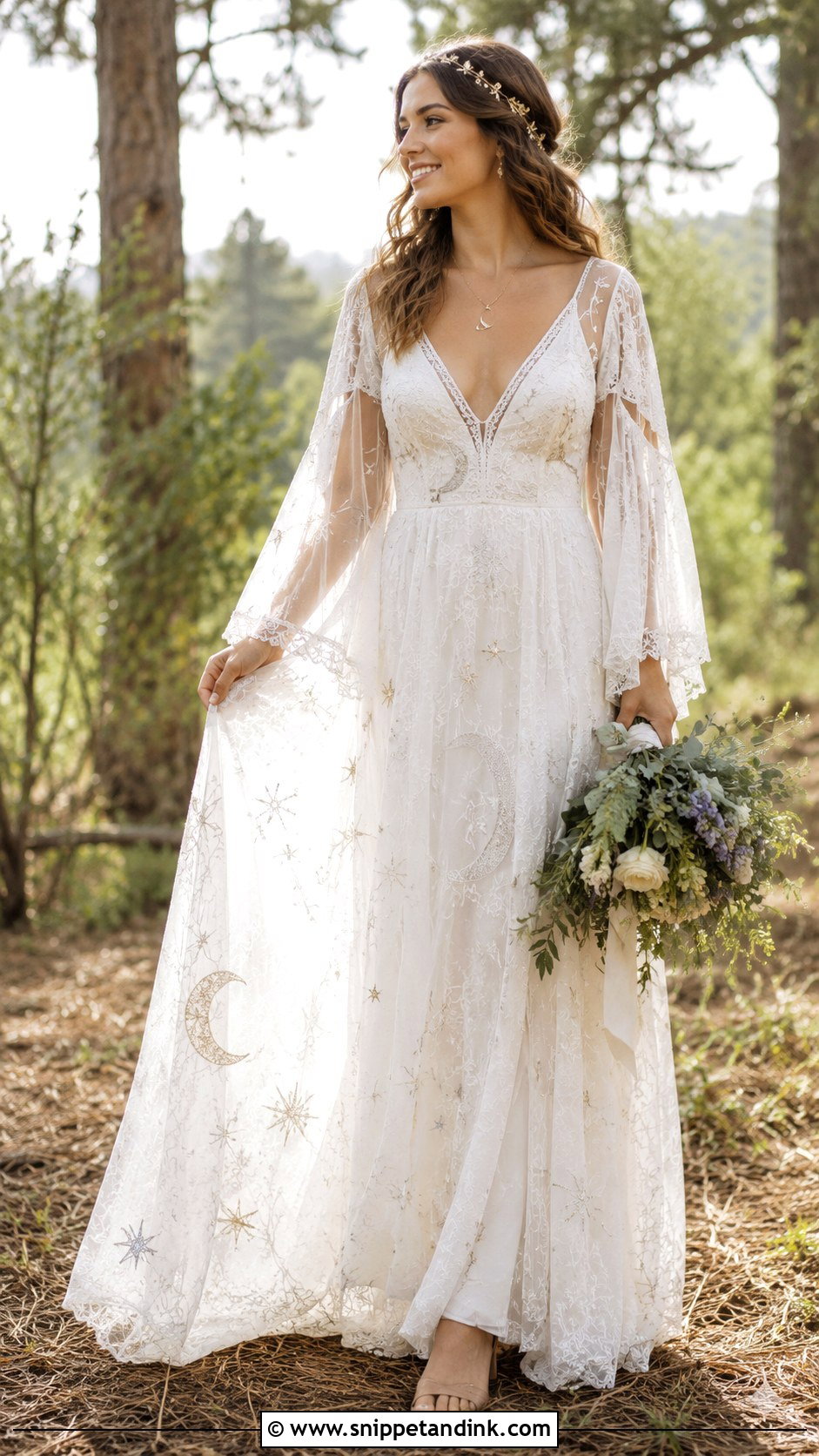 Celestial Boho Wedding Dress - Snippet and Ink - 30 Celestial Wedding Dress Ideas