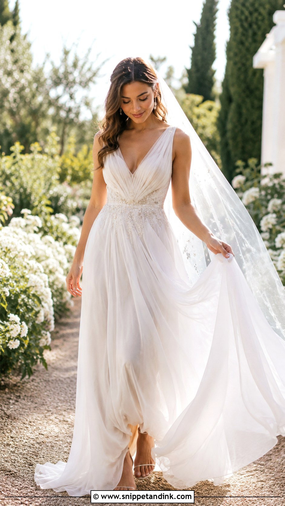 Celestial Chiffon Wedding Dress - Snippet and Ink - 30 Celestial Wedding Dress Ideas