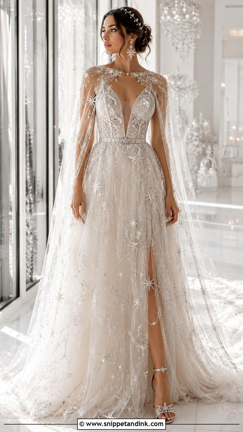 Celestial Embroidered Wedding Dress - Snippet and Ink - 20 Eccentric Wedding Dress Ideas