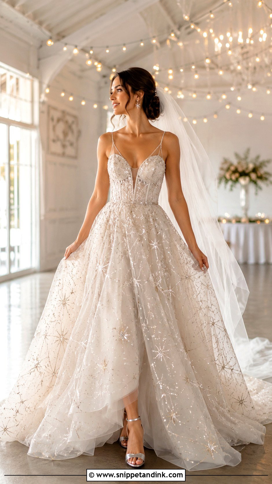 Celestial Glitter Wedding Dress - Snippet and Ink - 20 Glittery Wedding Dress Ideas