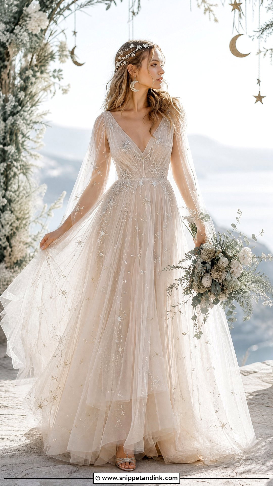 Celestial Hippie Wedding Dress - Snippet and Ink - 20 Hippie Wedding Dresses