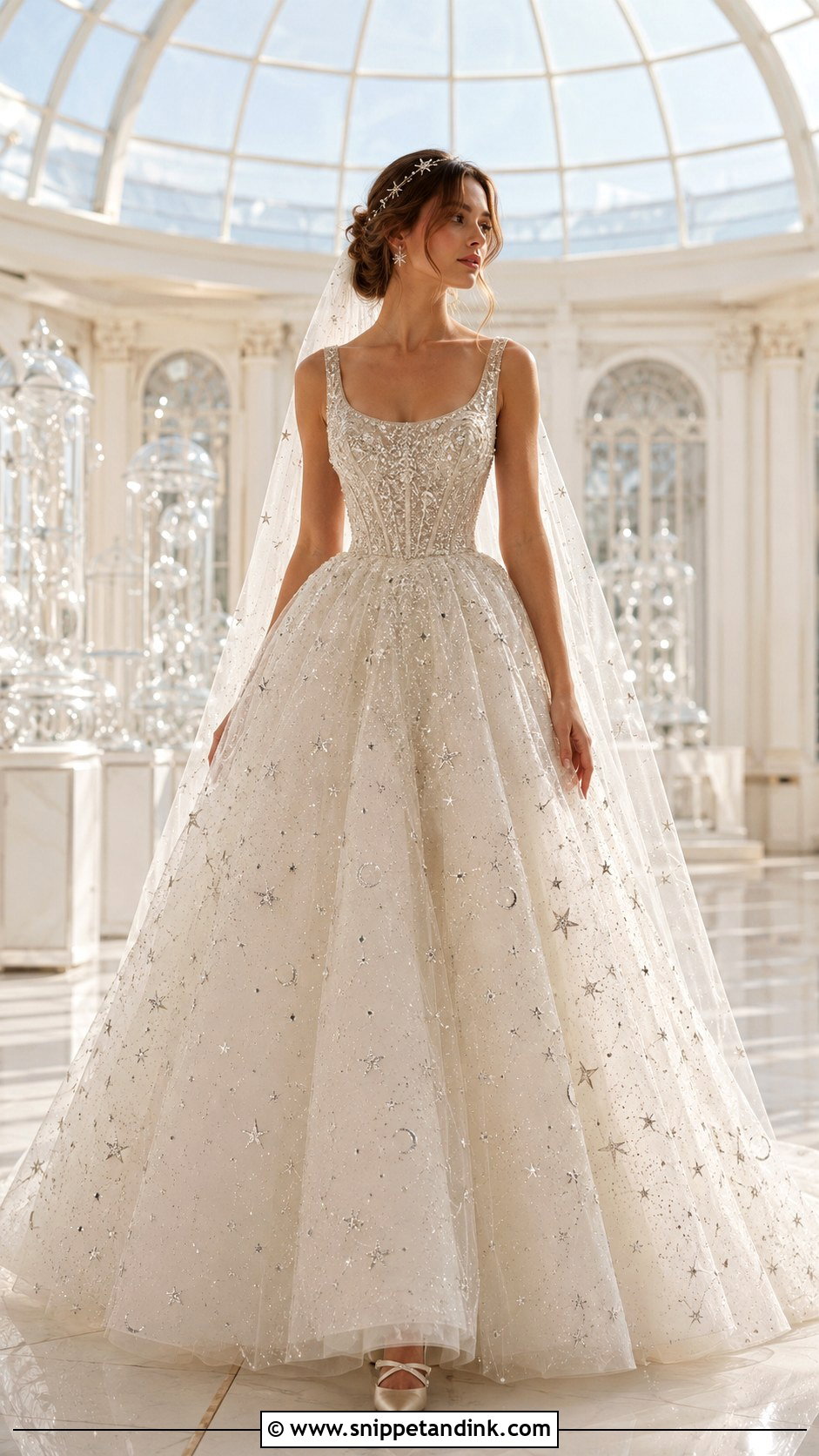Celestial Sparkly Ballgown Wedding Dress - Snippet and Ink - 20 Ballgown Wedding Dress Sparkly Ideas