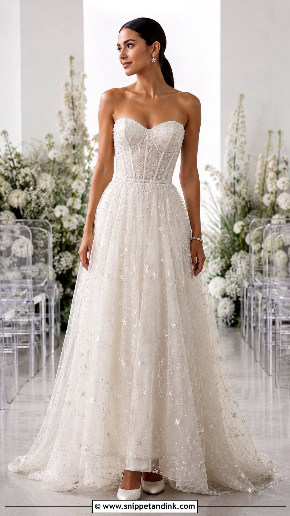 Celestial Star Corset Wedding Dress - Snippet and Ink - 20 Star Wedding Dress Ideas