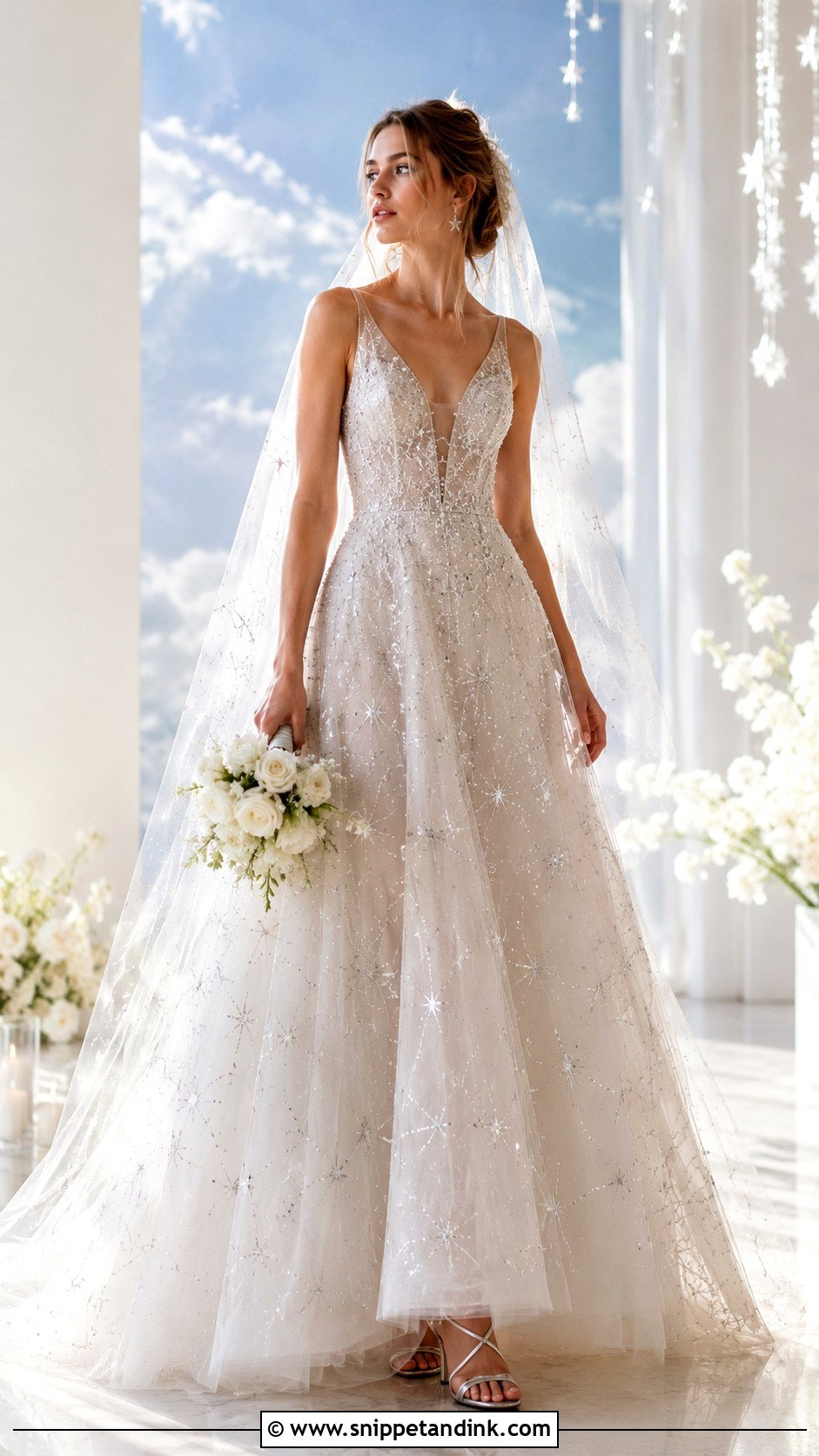 Celestial Star Sparkle Wedding Dress - Snippet and Ink - 20 Glitter Sparkle Wedding Dress Ideas