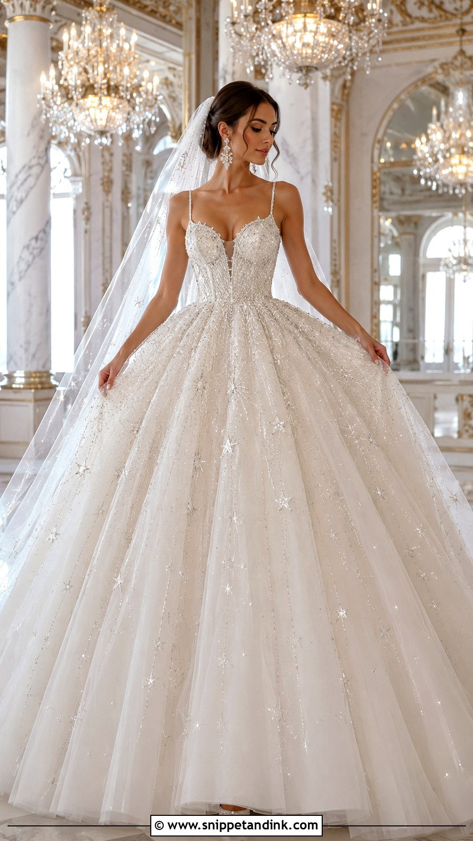 Celestial Tulle Ball Gown - Snippet and Ink - 30 Celestial Wedding Dress Ideas