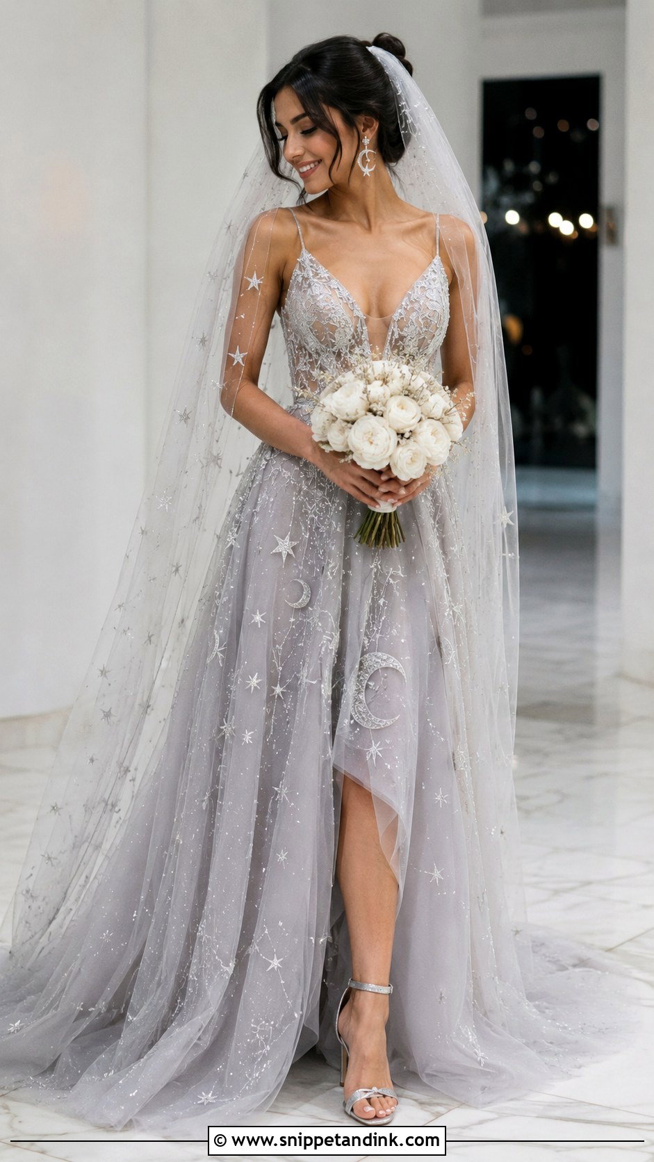 Celestial Wedding Dress With Star Veil - Snippet and Ink - 20 Unusual Wedding Dress Ideas