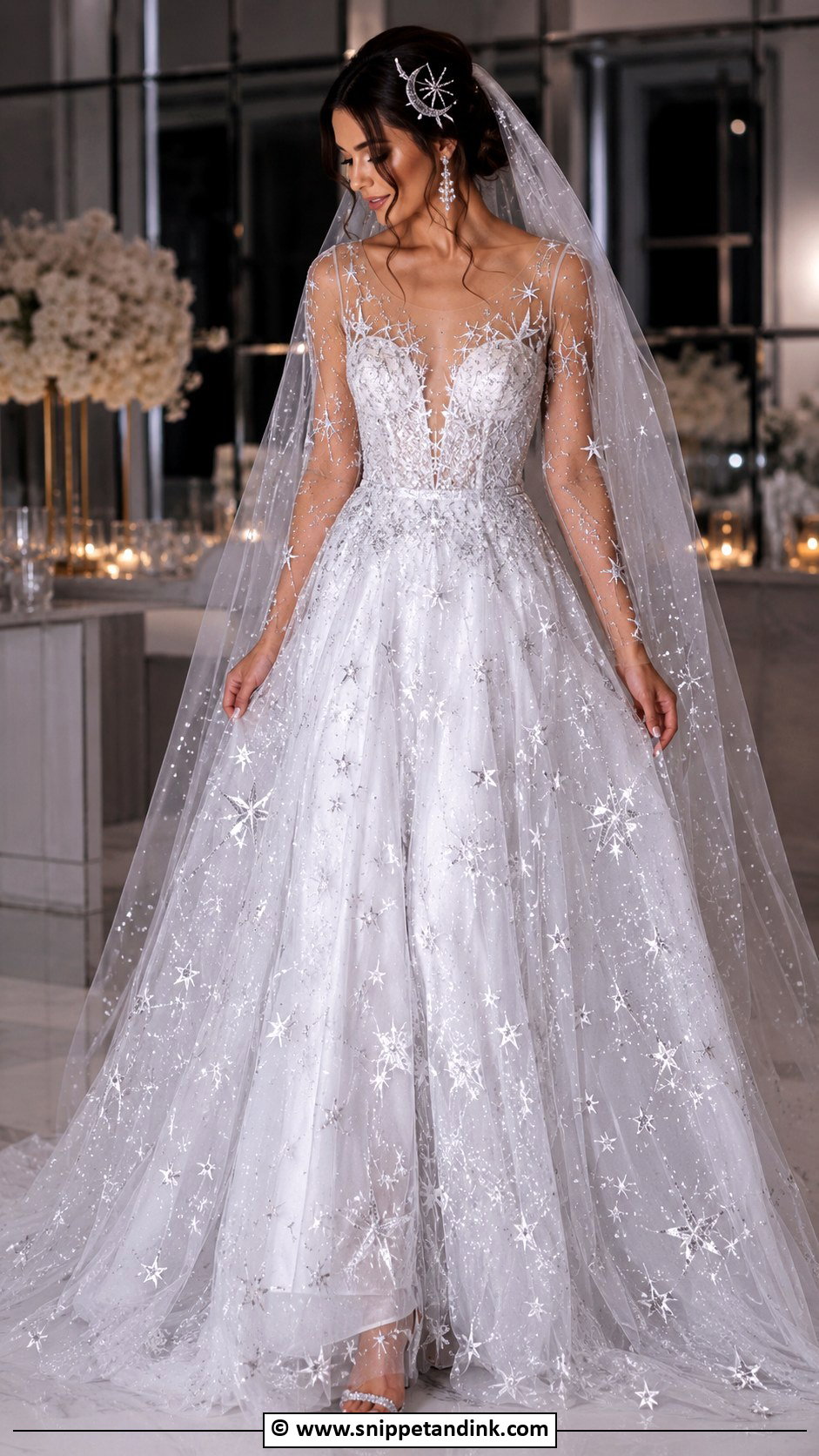 Celestial Wedding Dress With Stars - Snippet and Ink - 30 Fantasy Inspired Wedding Dress Ideas