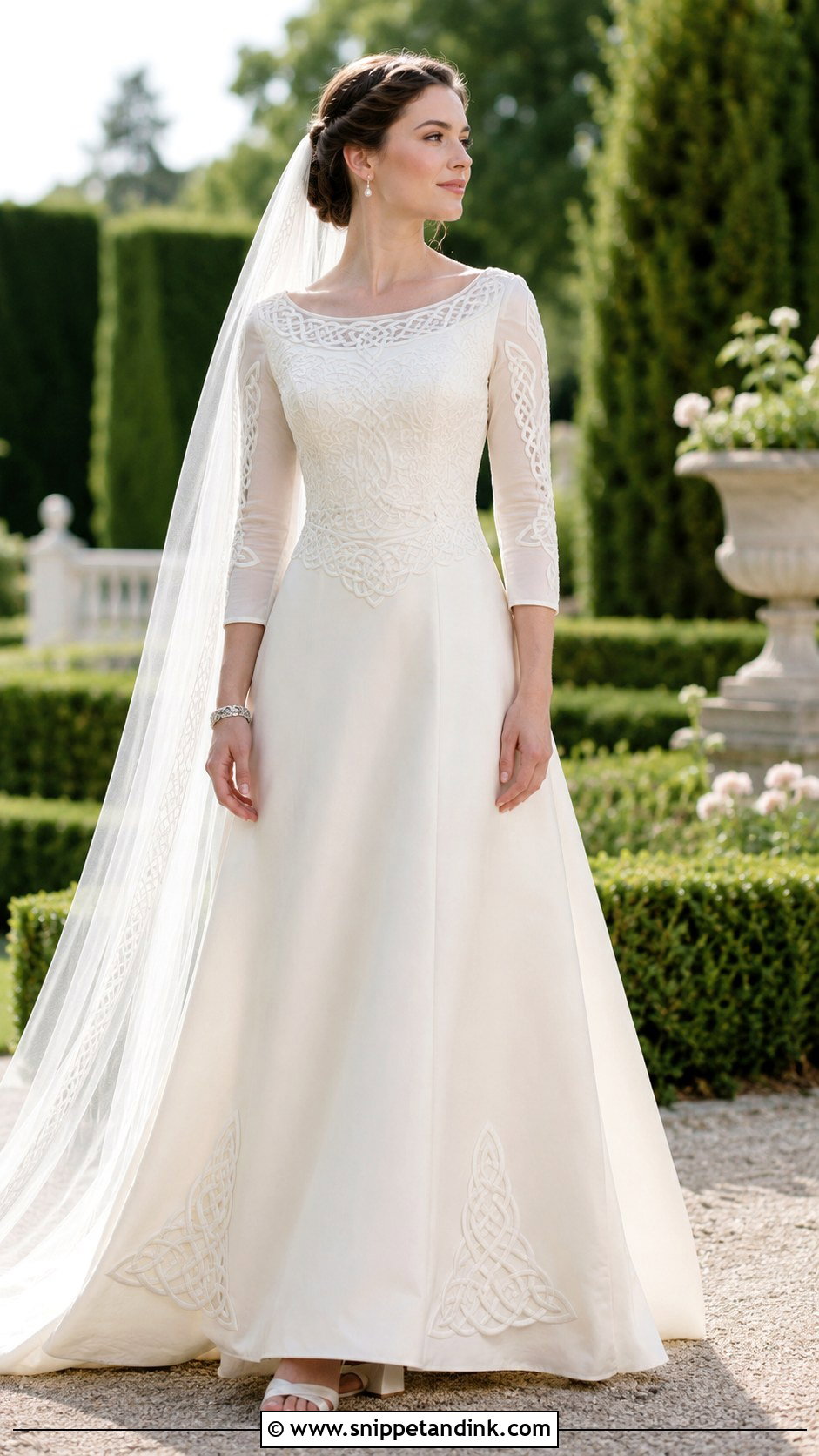 Celtic A Line Wedding Dress - Snippet and Ink - 20 Celtic Wedding Dresses