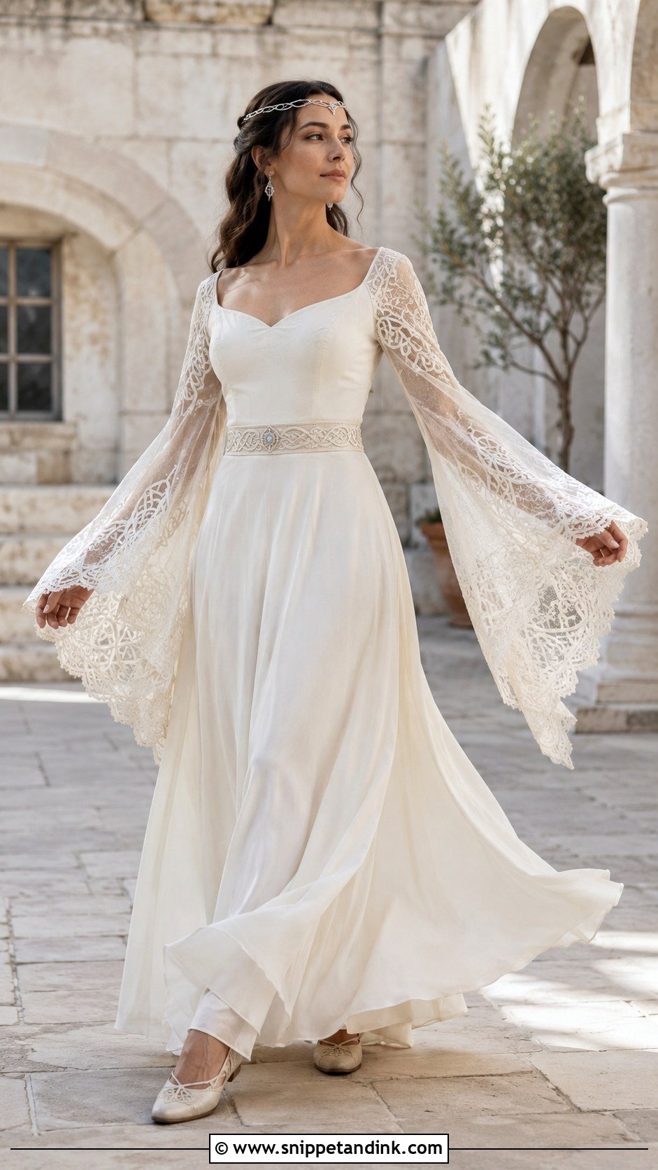 Celtic Bell Sleeve Wedding Dress - Snippet and Ink - 20 Celtic Wedding Dresses
