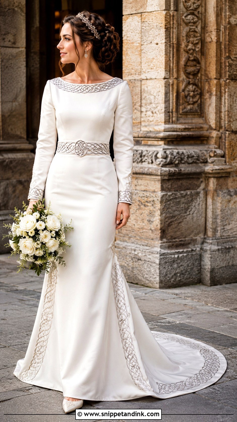 Celtic Knot Embroidered Wedding Dress - Snippet and Ink - 20 Irish Celtic Wedding Dress Ideas