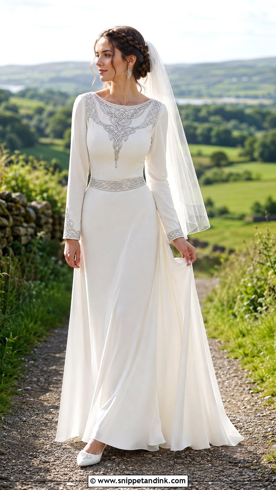 Celtic Knot Embroidered Wedding Dress - Snippet and Ink - 20 Irish Wedding Dress Ideas