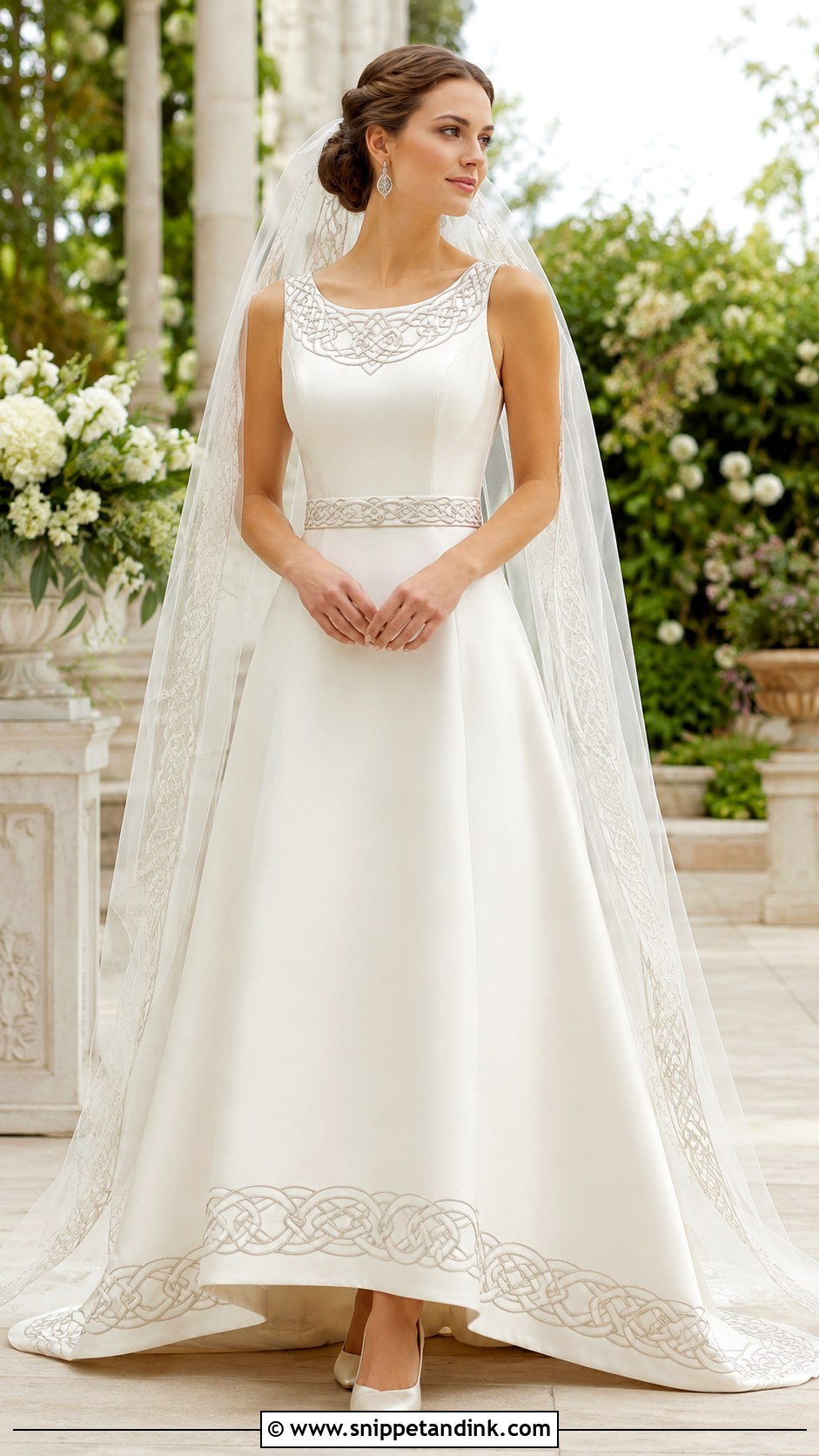 Celtic Knot Embroidered Wedding Dress - Snippet and Ink - 20 Celtic Wedding Dresses