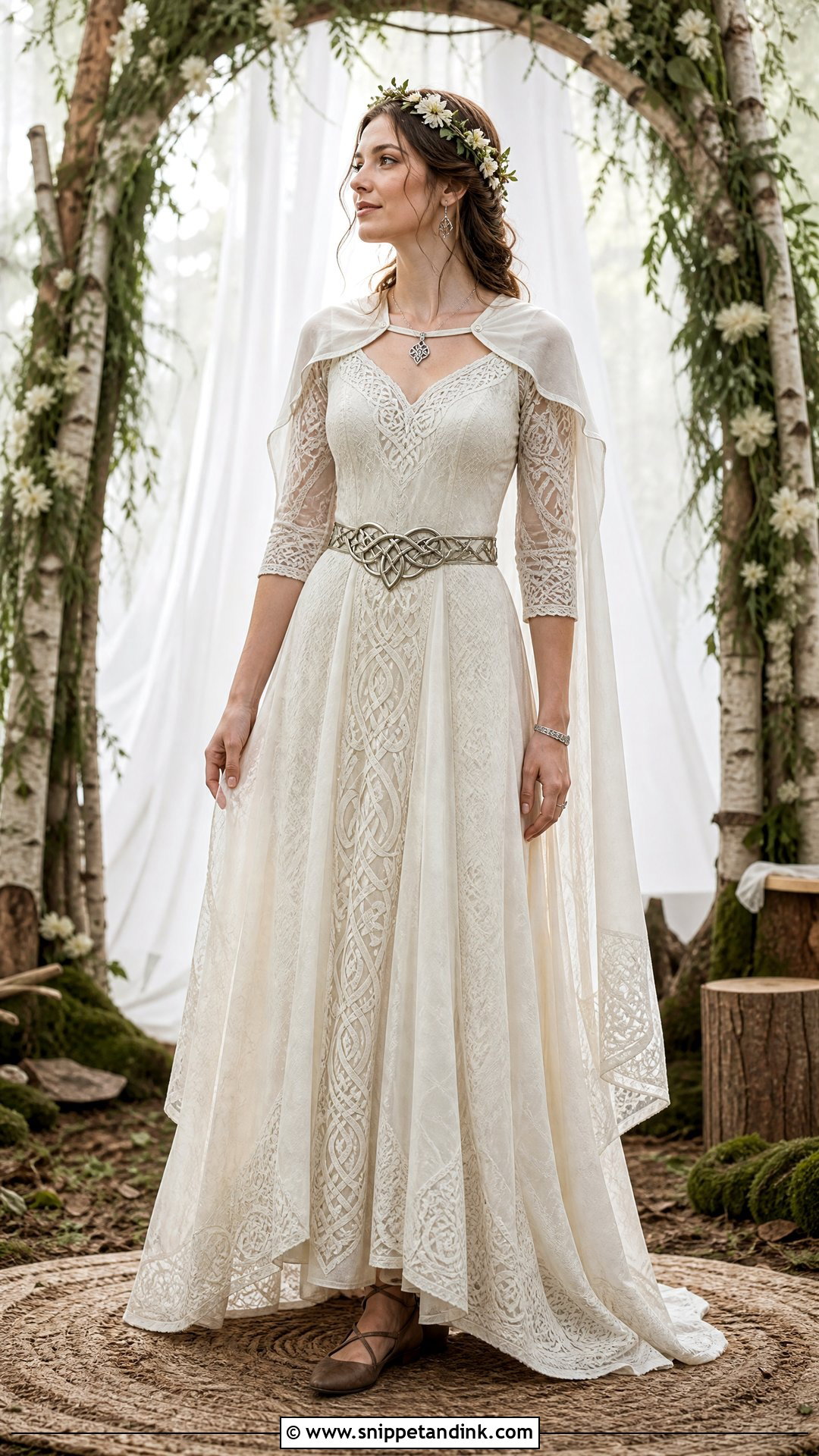 Celtic Lace Handfasting Wedding Dress - Snippet and Ink - 20 Pagan Wedding Dress Ideas
