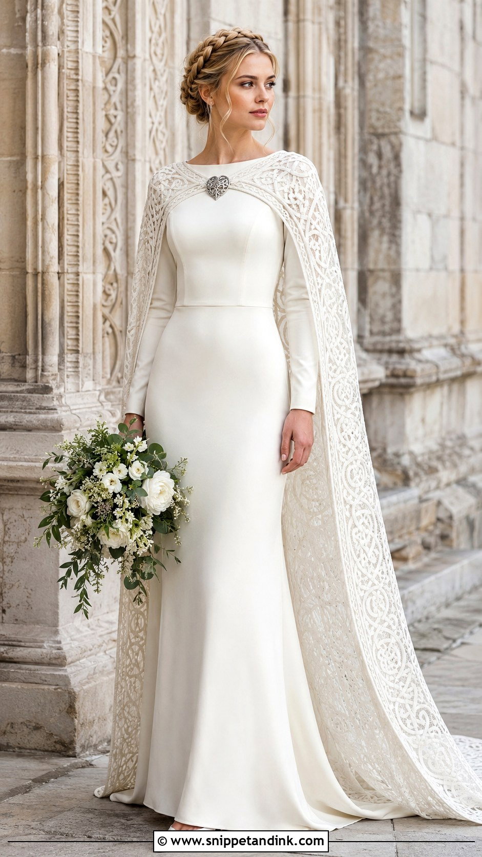 Celtic Wedding Dress With Cape - Snippet and Ink - 20 Celtic Wedding Dresses