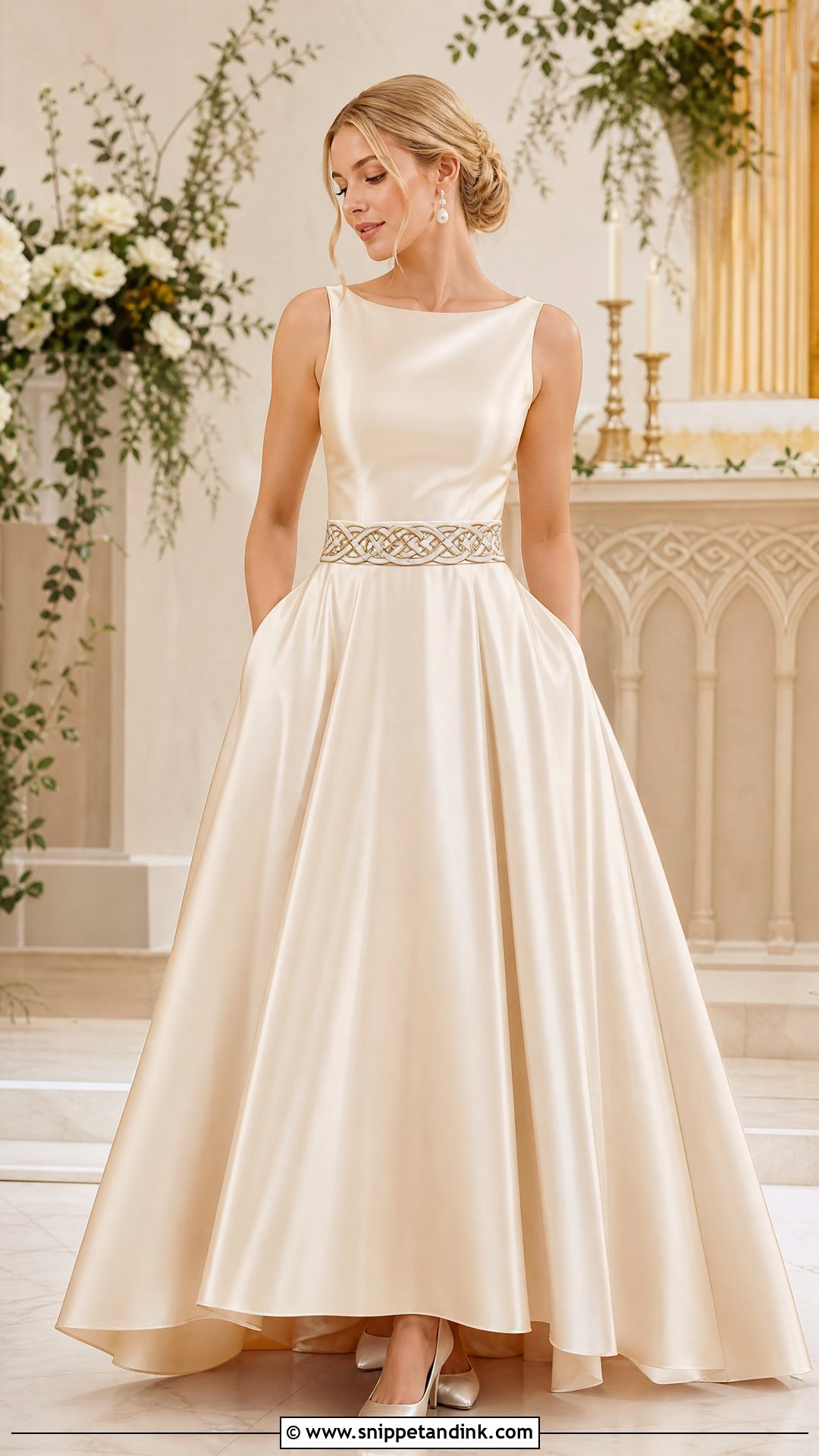 Celtic Wedding Dress With Champagne Satin - Snippet and Ink - 25 Celtic Wedding Dress Ideas