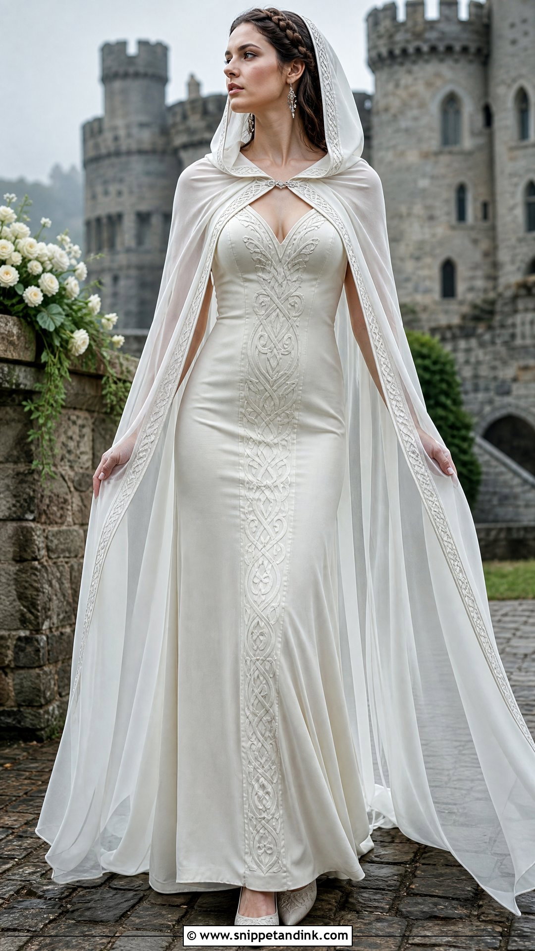 Celtic Wedding Dress With Hooded Cape - Snippet and Ink - 25 Celtic Wedding Dress Ideas