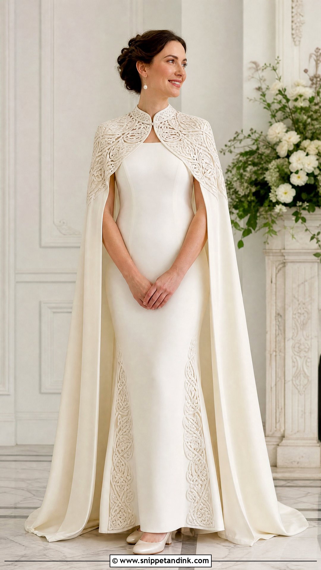 Celtic Wedding Dress With Ivory Capelet - Snippet and Ink - 25 Celtic Wedding Dress Ideas