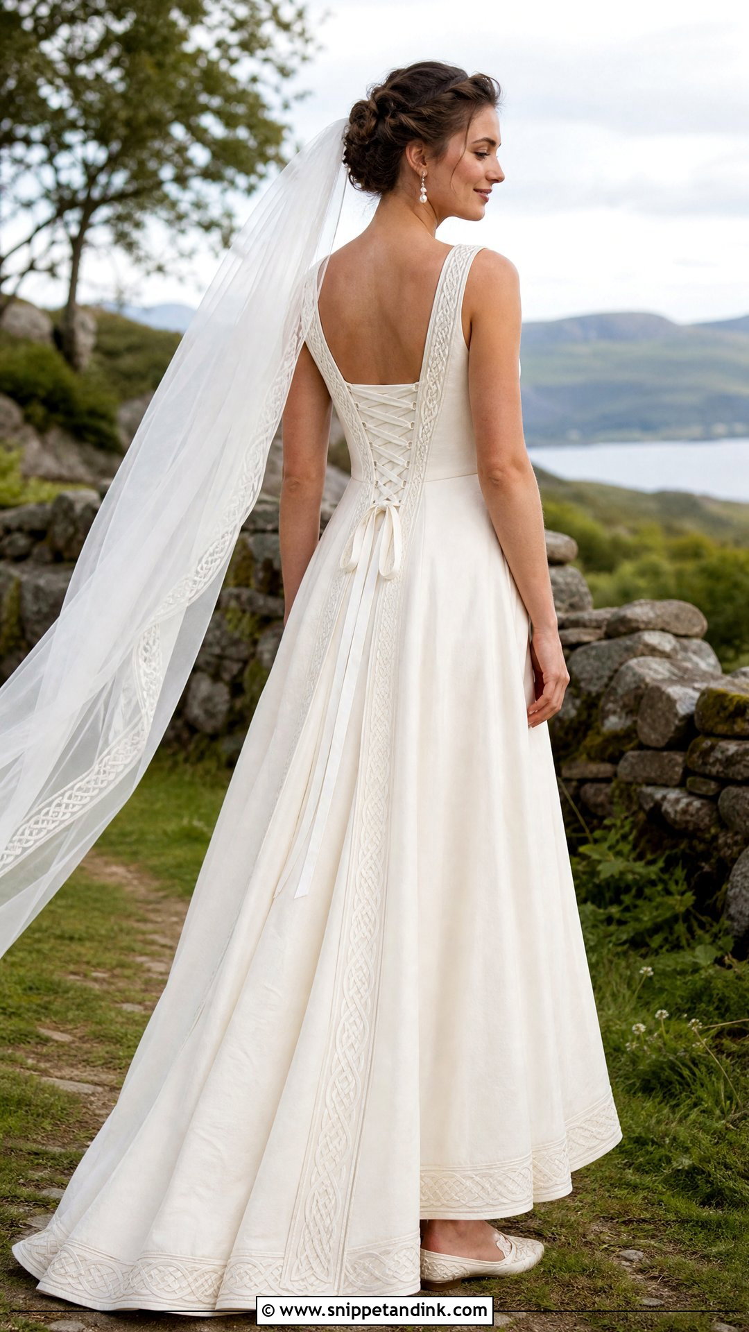 Celtic Wedding Dress With Lace Up Back - Snippet and Ink - 25 Celtic Wedding Dress Ideas