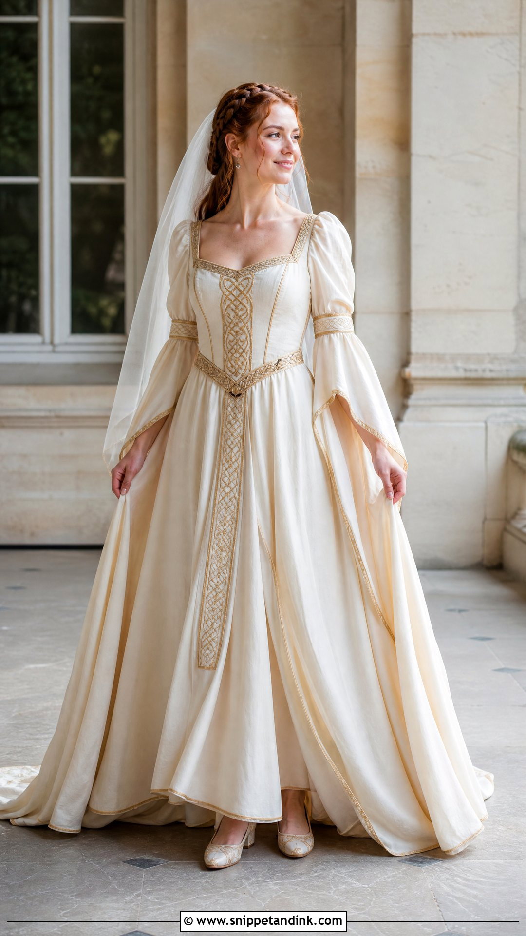 Celtic Wedding Dress With Renaissance Sleeves - Snippet and Ink - 25 Celtic Wedding Dress Ideas