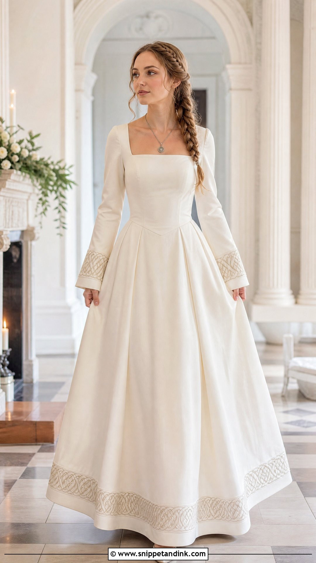 Celtic Wedding Dress With Square Neckline - Snippet and Ink - 25 Celtic Wedding Dress Ideas