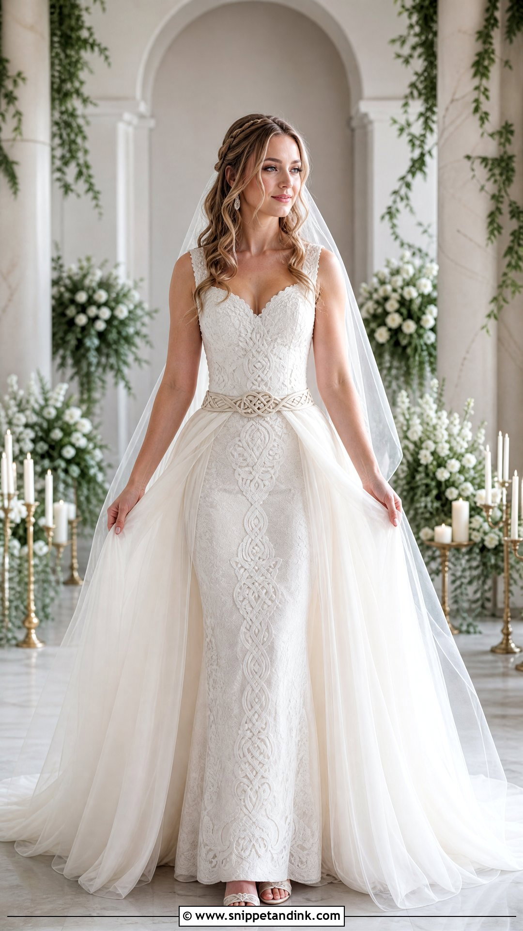 Celtic Wedding Dress With Tulle Overskirt - Snippet and Ink - 25 Celtic Wedding Dress Ideas