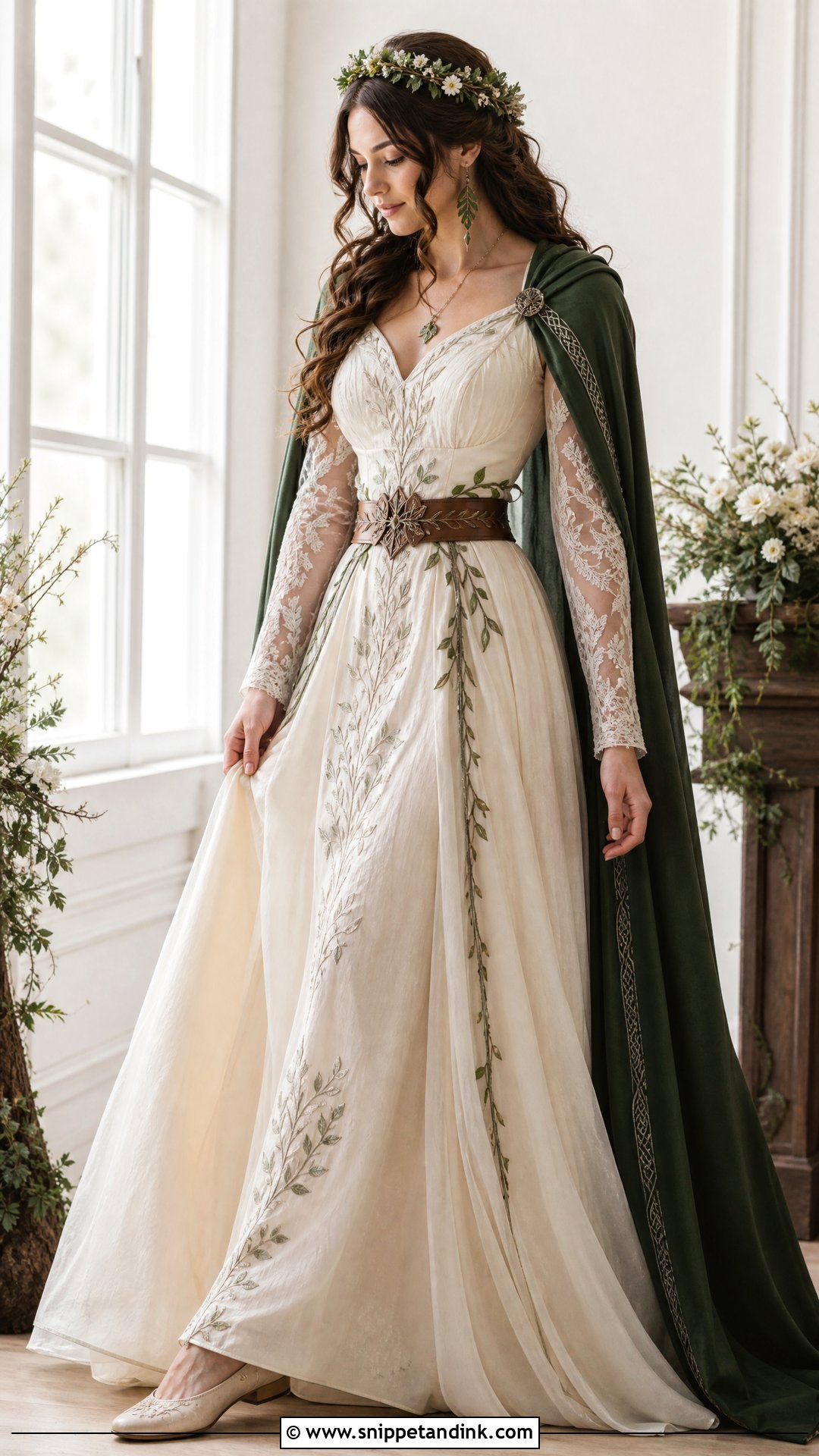 Celtic Wedding Dress With Woodland Bridal Look - Snippet and Ink - 25 Celtic Wedding Dress Ideas