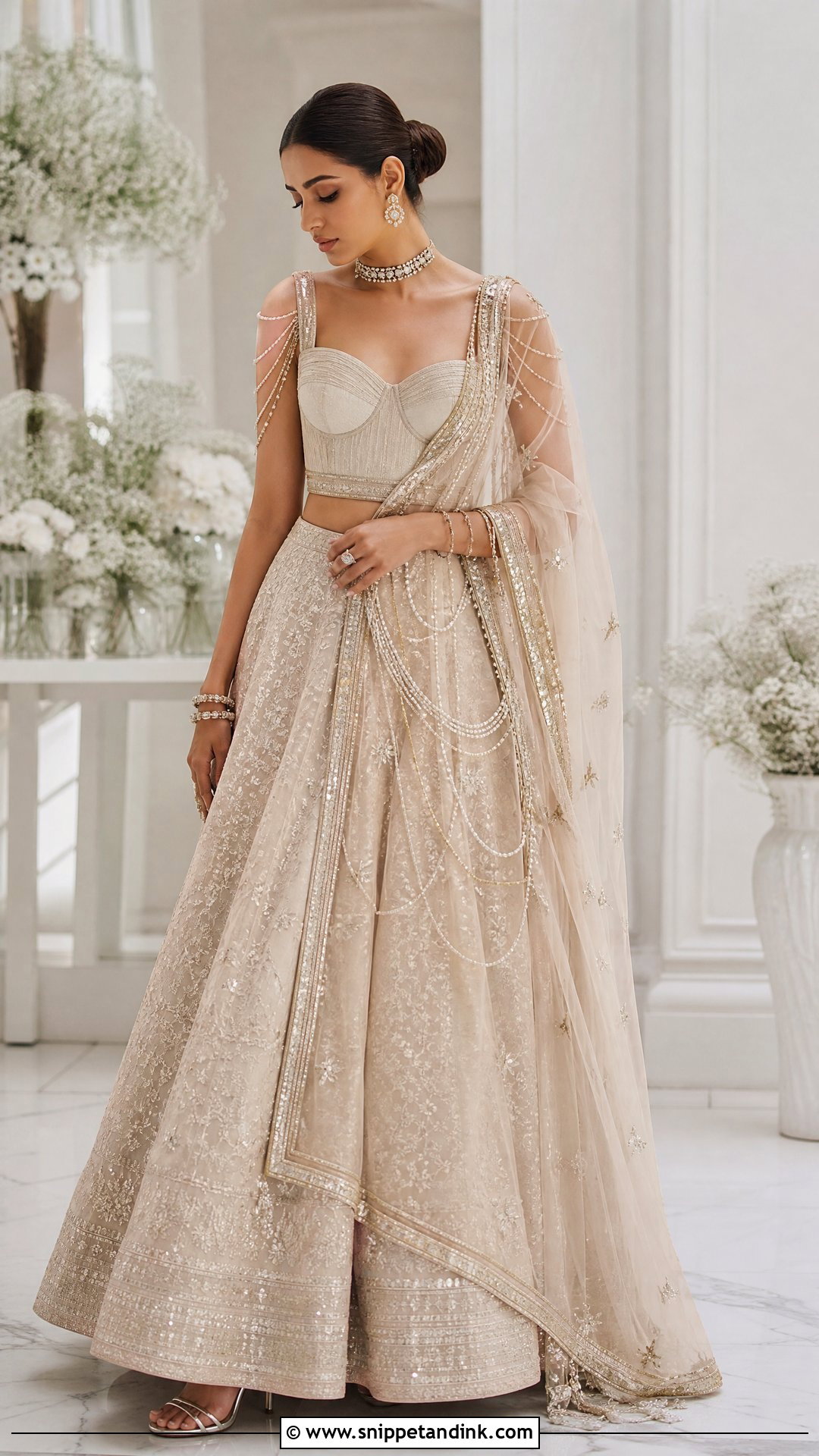 Chain Detail Bridal Dupatta - Snippet and Ink - 20 Bridal Duppata Design Ideas