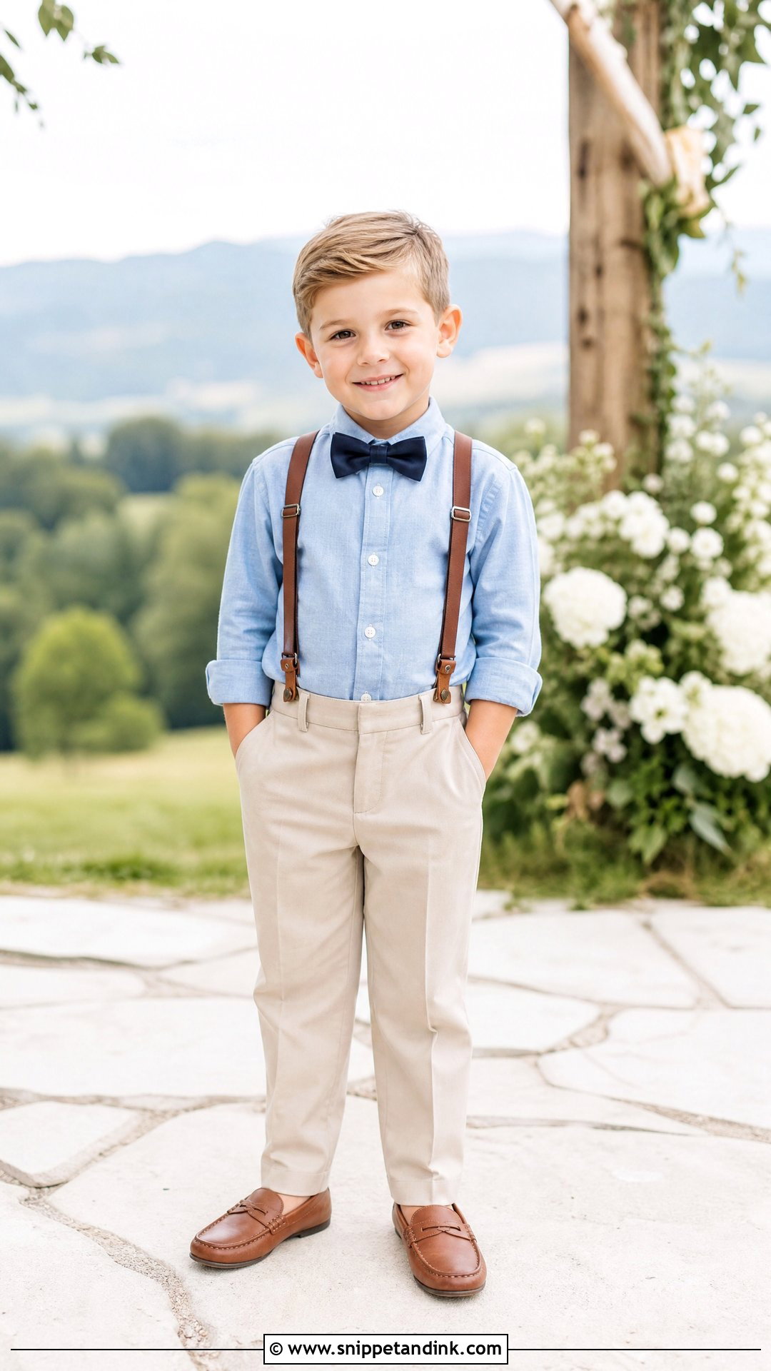 Chambray Ring Bearer Suspenders Outfit - Snippet and Ink - 20 Ring Bearer Suspenders Outfit Ideas